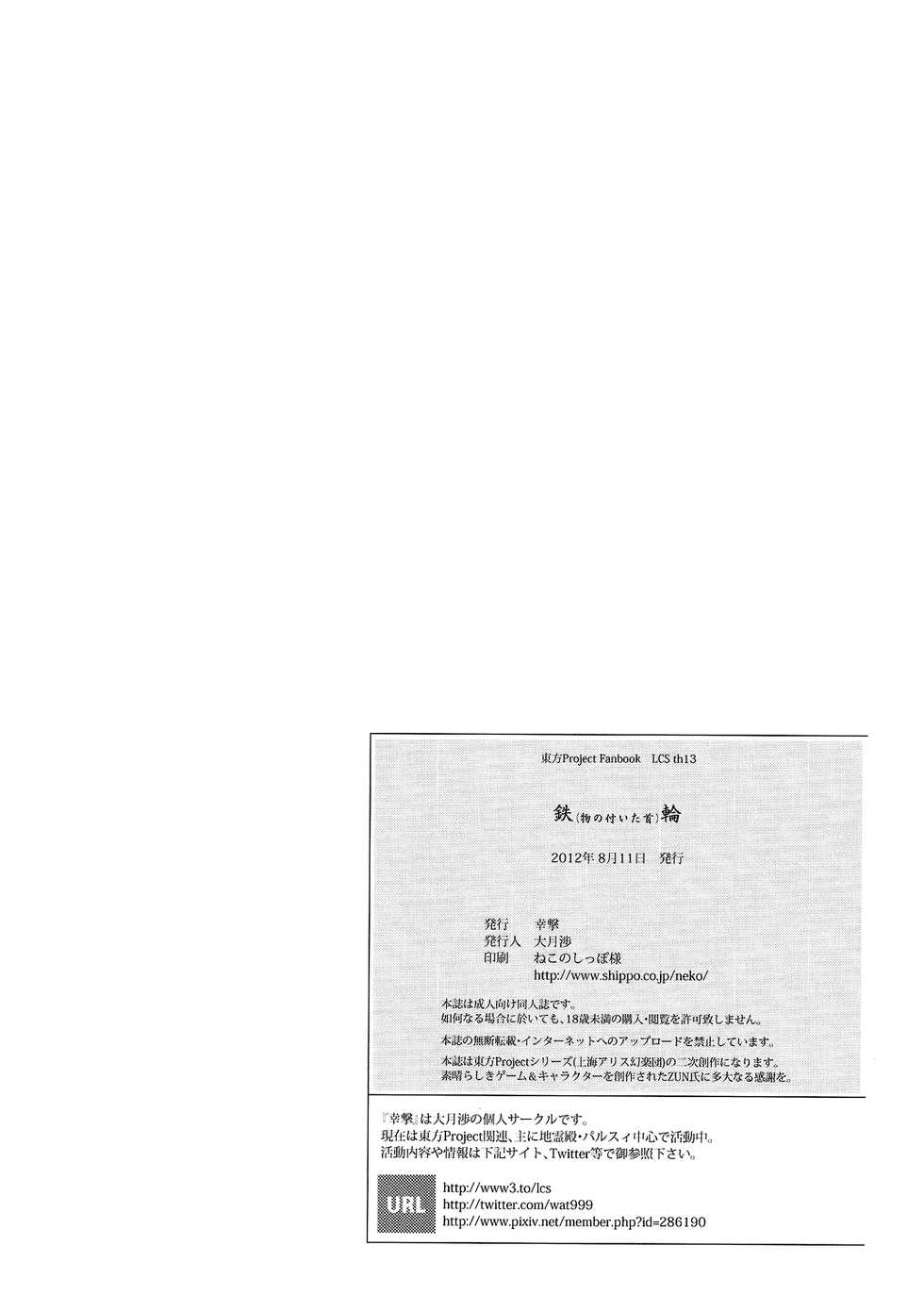 (C82) [Kougeki (Ootsuki Wataru)] Tetsu (mono no tsuita kubi) wa (Touhou Project) [English] [MrBubbles] - Page 25