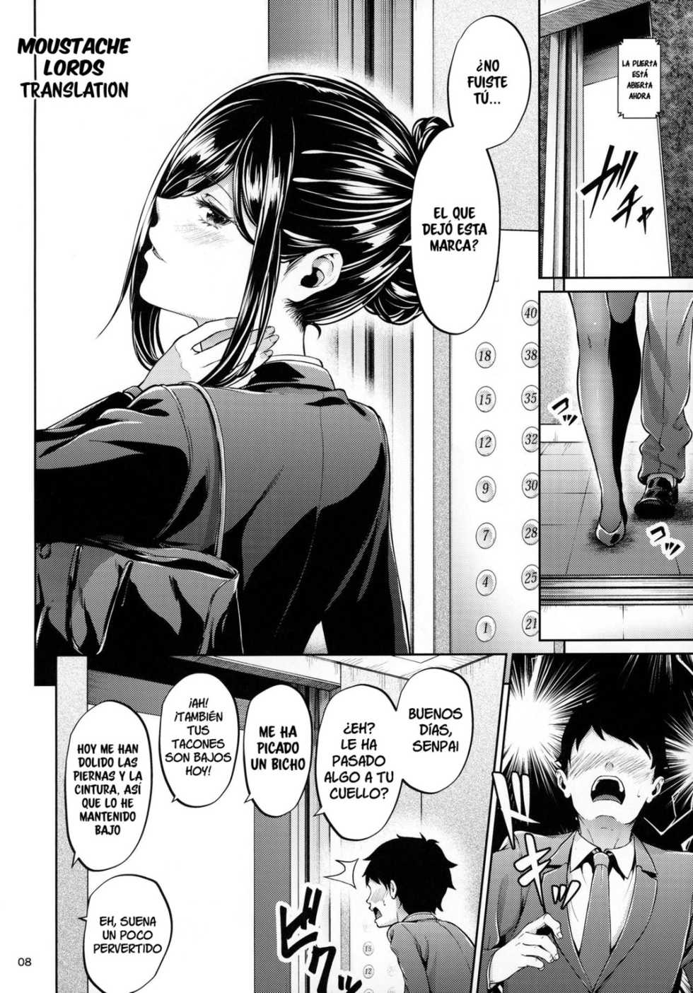 [IV VA SHIN (Mikuni Mizuki)] Shokuba no Senpai [Spanish] [Moustache Lords Translation] - Page 6