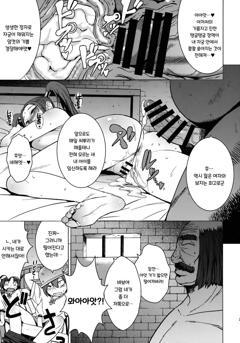 (C92) [Bakunyu Fullnerson (Kokuryuugan)] Watashi, Uranaishi no Oji-san to Saimin Koubi Shichaimasu♥ (Dragon Quest VIII) [Korean] - Page 22