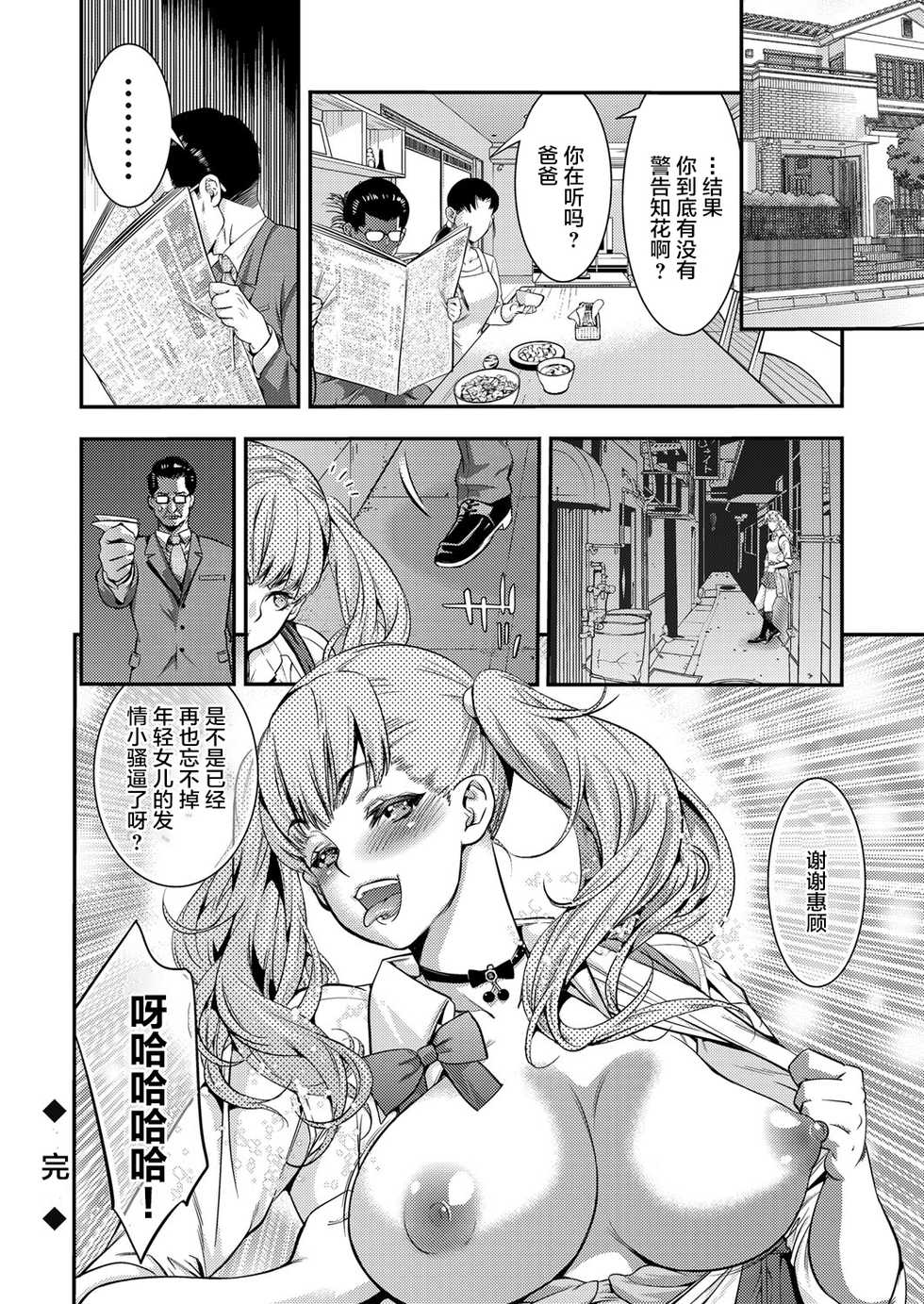 [Shigaoka Touki] JK Bitch Gyaru ga Enkou o Chichioya ni Okorareta node Kinshin Soukan Shite yatta | A Highschooler Bitch Gyaru's Incestuous Sex With Her Father Angry At Her For Prostituting Herself (COMIC Grape Vol. 31)[Chinese] [不可视汉化] - Page 23