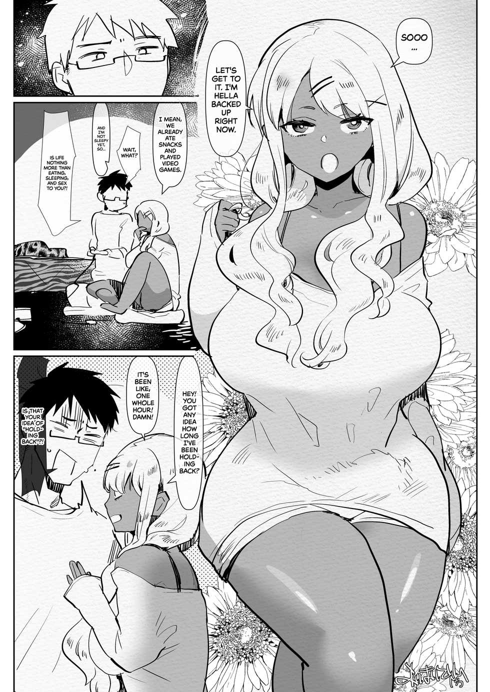 [Aimaitei (Aimaitei Umami)] Futanari Kyokon Kuro Gal Kanojo to Benkyou Oheya Date da to Omottara Soku Onaho Atsukai Fukujuu Gyaku Anal nante... [English] {2d-market.com} [Decensored] [Digital] - Page 4