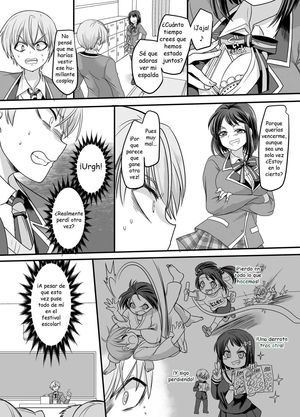 [Gozen Shichiji no Awase Kagami (Kouji, kagami0235)] Kanojo no Cosplay ~Chijoku no Nyotaika Choukyou!!~ | "Girlfriend" Cosplay: Humiliating Feminization Training [Spanish] - Page 3