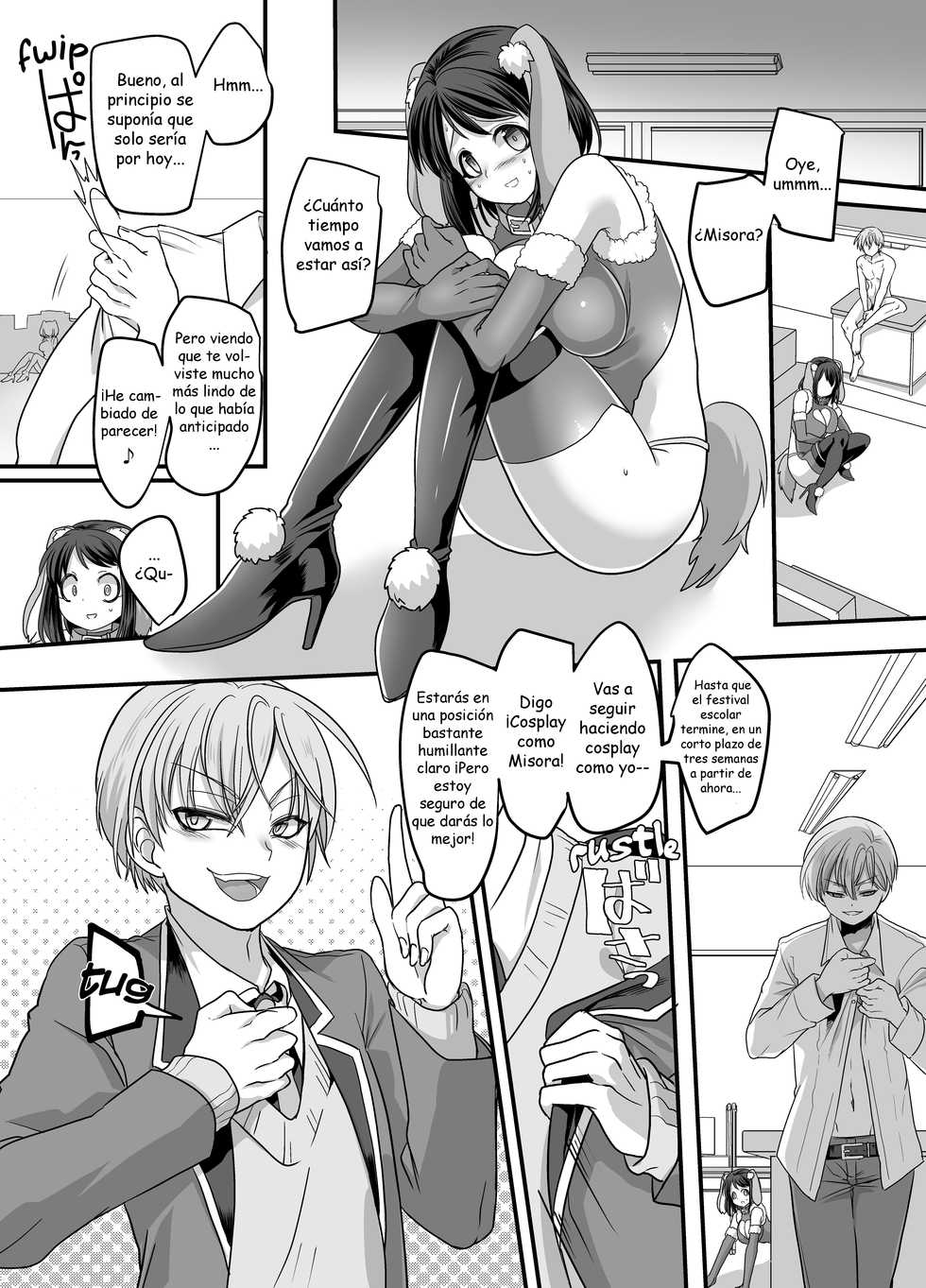 [Gozen Shichiji no Awase Kagami (Kouji, kagami0235)] Kanojo no Cosplay ~Chijoku no Nyotaika Choukyou!!~ | "Girlfriend" Cosplay: Humiliating Feminization Training [Spanish] - Page 23