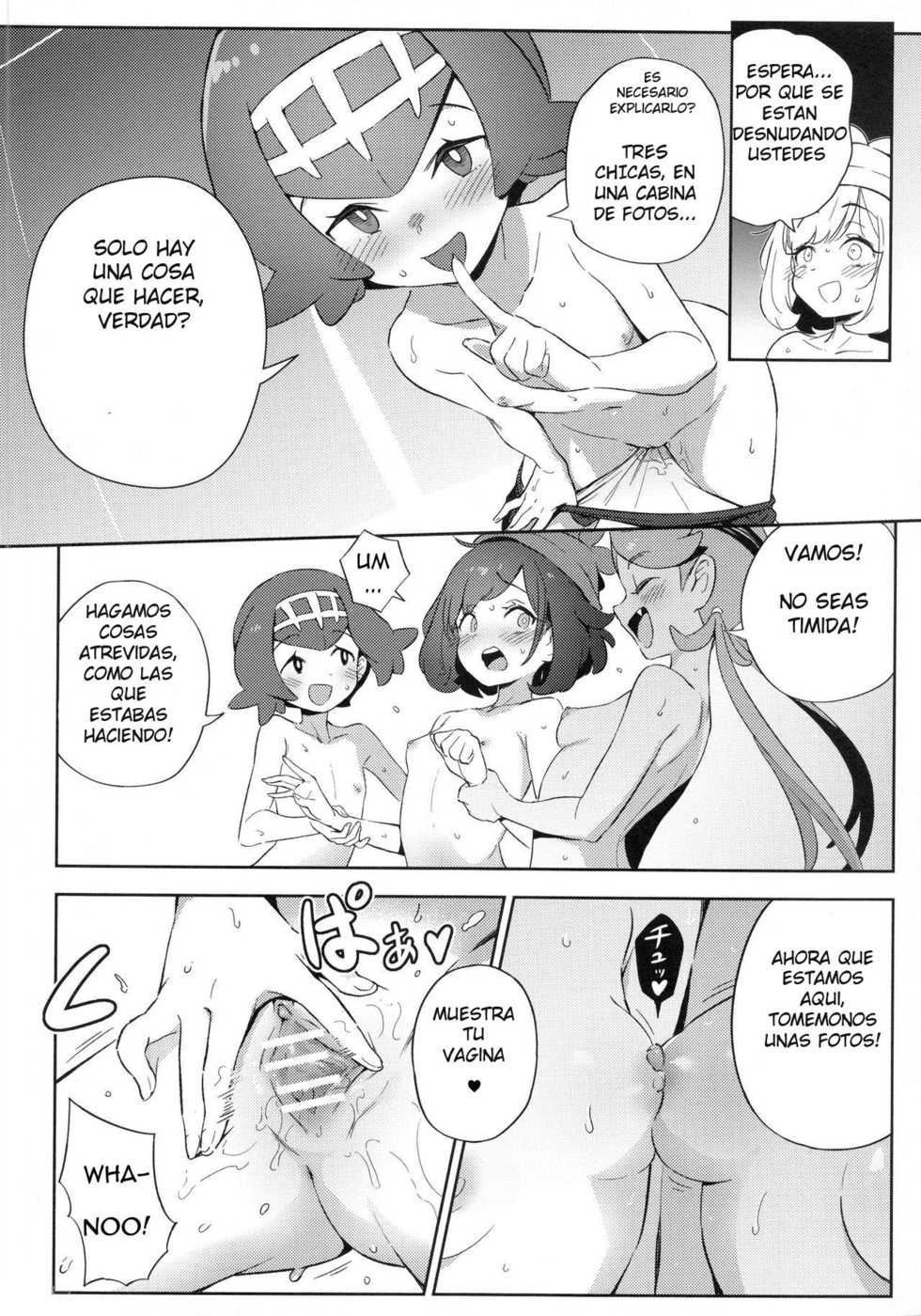 [Chouzankai (TER)] Onnanoko-tachi no Himitsu no Bouken | Girl's Little Secret Adventure (Pokémon Sun & Moon) [Spanish] [Nightmarish Enterprises Corp.] - Page 19