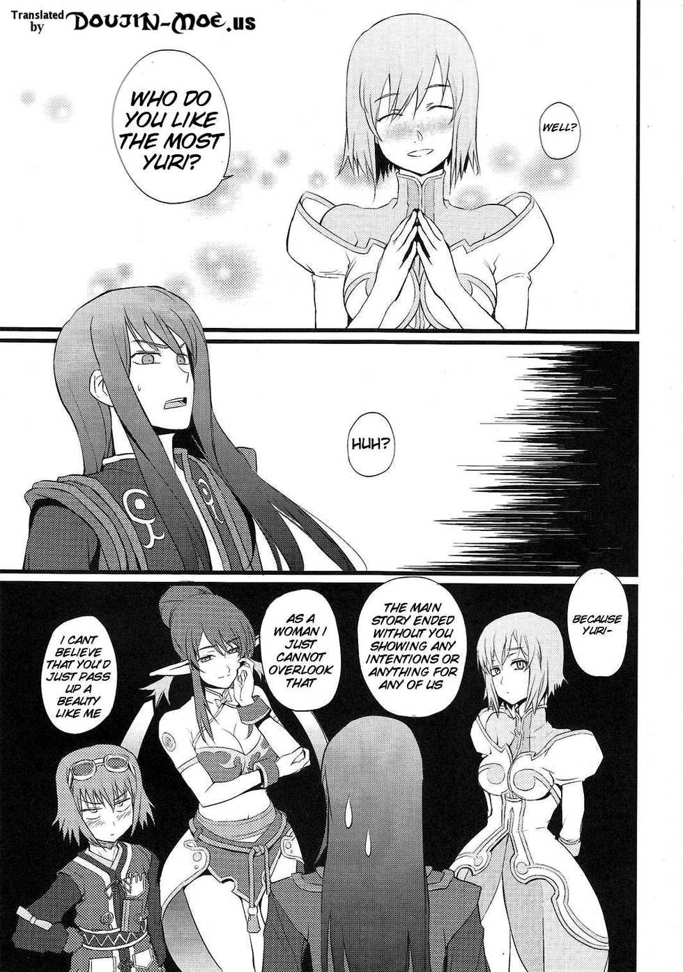 (C79) [FukaFuka Tenshoku (Popuran)] Shingeki no Bijo Gundan | Assault of the Beautiful-Woman Army (Tales of Vesperia) [English] {doujin-moe.us} - Page 2