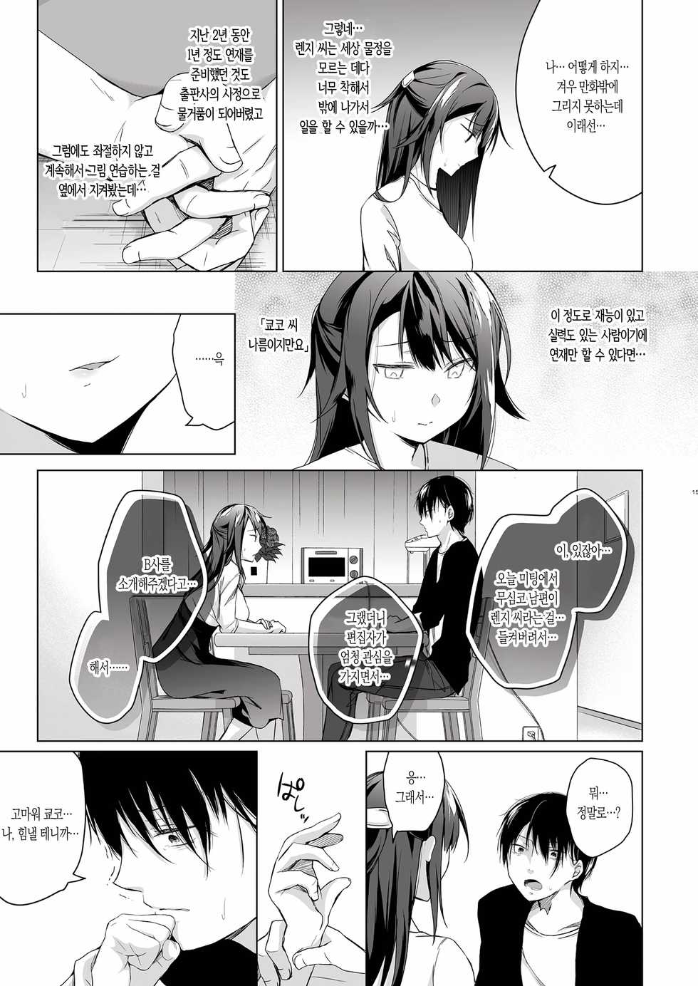 [Hirahira (Hirari)] Doujin Event no Shucchou Henshuubu ni Itta Hi kara Tsuma no Yousu ga... [Korean] [모카라떼] - Page 13