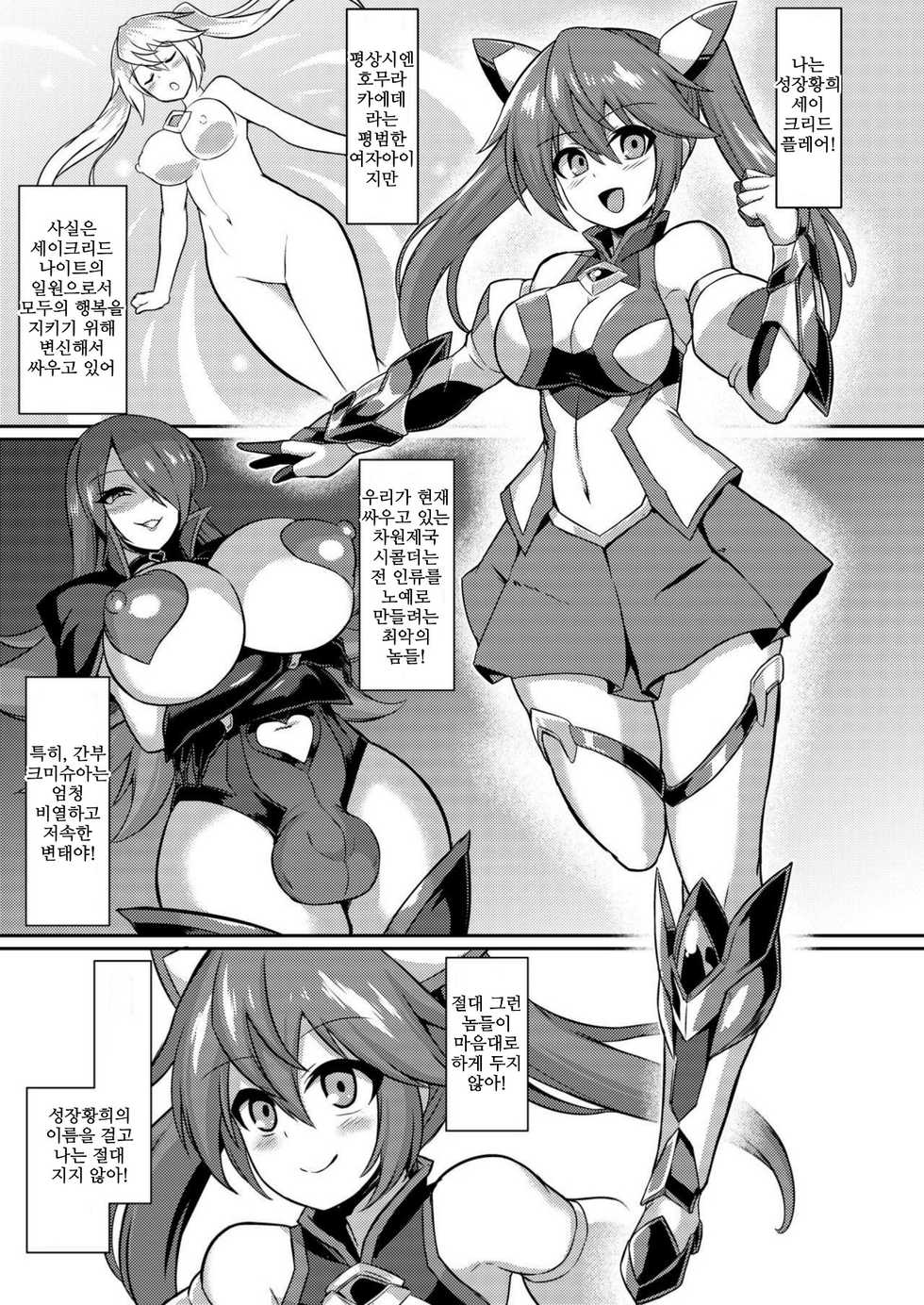 [Ikameshi Shokudou (Ikameshi)] Seisou Kouki Sacred Flare -Kutsujoku no Kyousei Fukujuu Sennou- [Korean] - Page 2