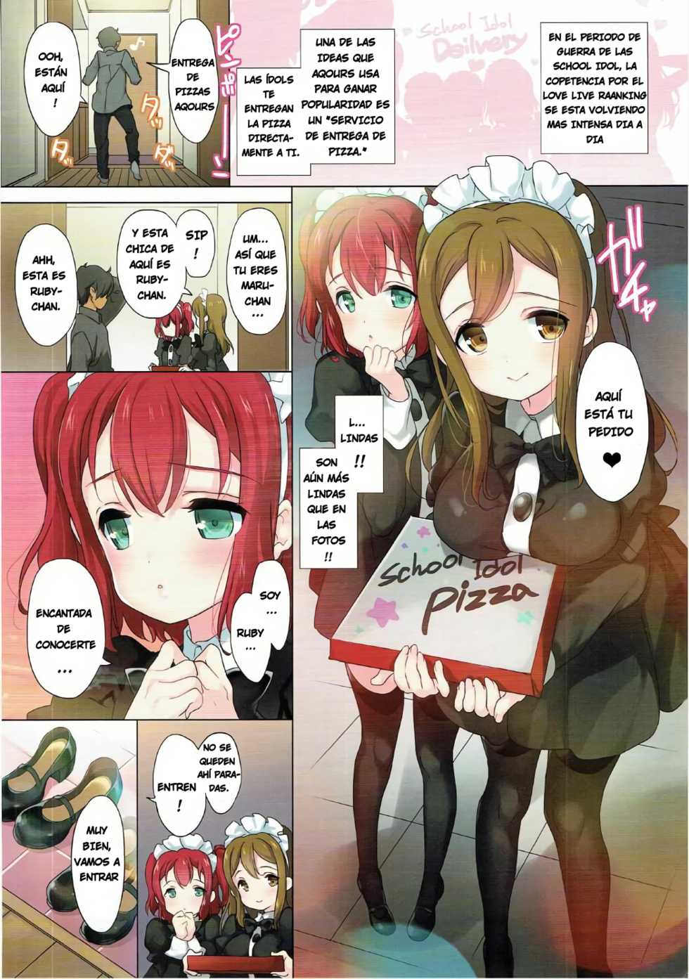 (C91) [Punipurin (Hashimoto Mari)] Rubymaru no Maid Delivery | Servicio de delivery Ruby-Maru (Love Live! Sunshine!!) [Spanish] [Honky] - Page 2