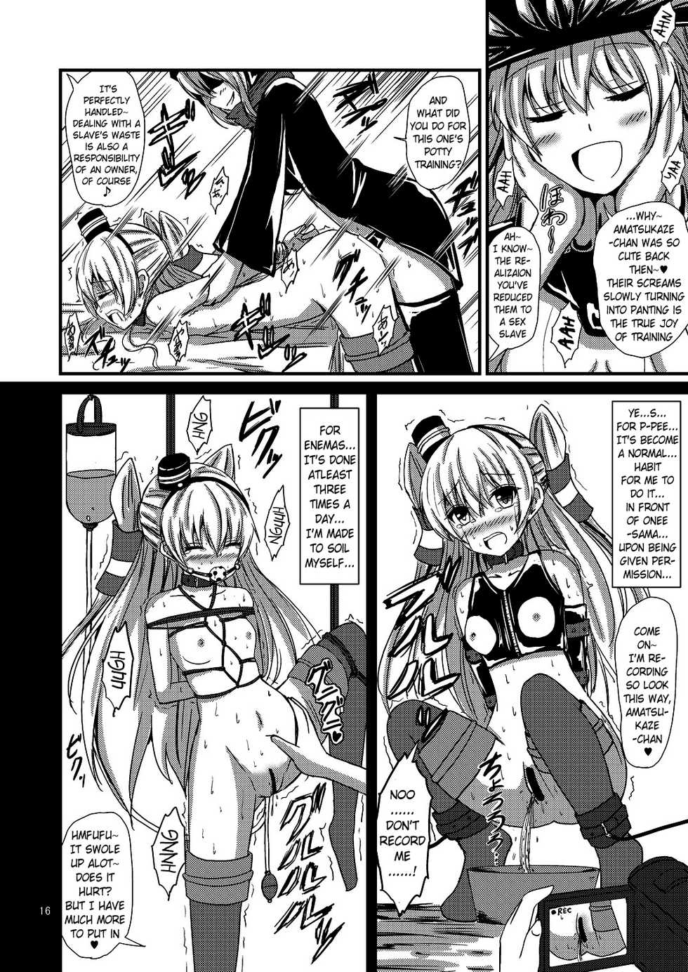 [Aiirosakura (Aikawa Ryou)] Kuubo Wo-Kyuu-chan no Amatsukaze Yuri Dorei Choukyou ~Shuuchi 3P Choukyou Hen~ | Standard Carrier Wo-Class's Amatsukaze Yuri Slave Training ~Threesome Training~ (Kantai Collection -KanColle-) [English] [Pangean] [Digital] - Page 17
