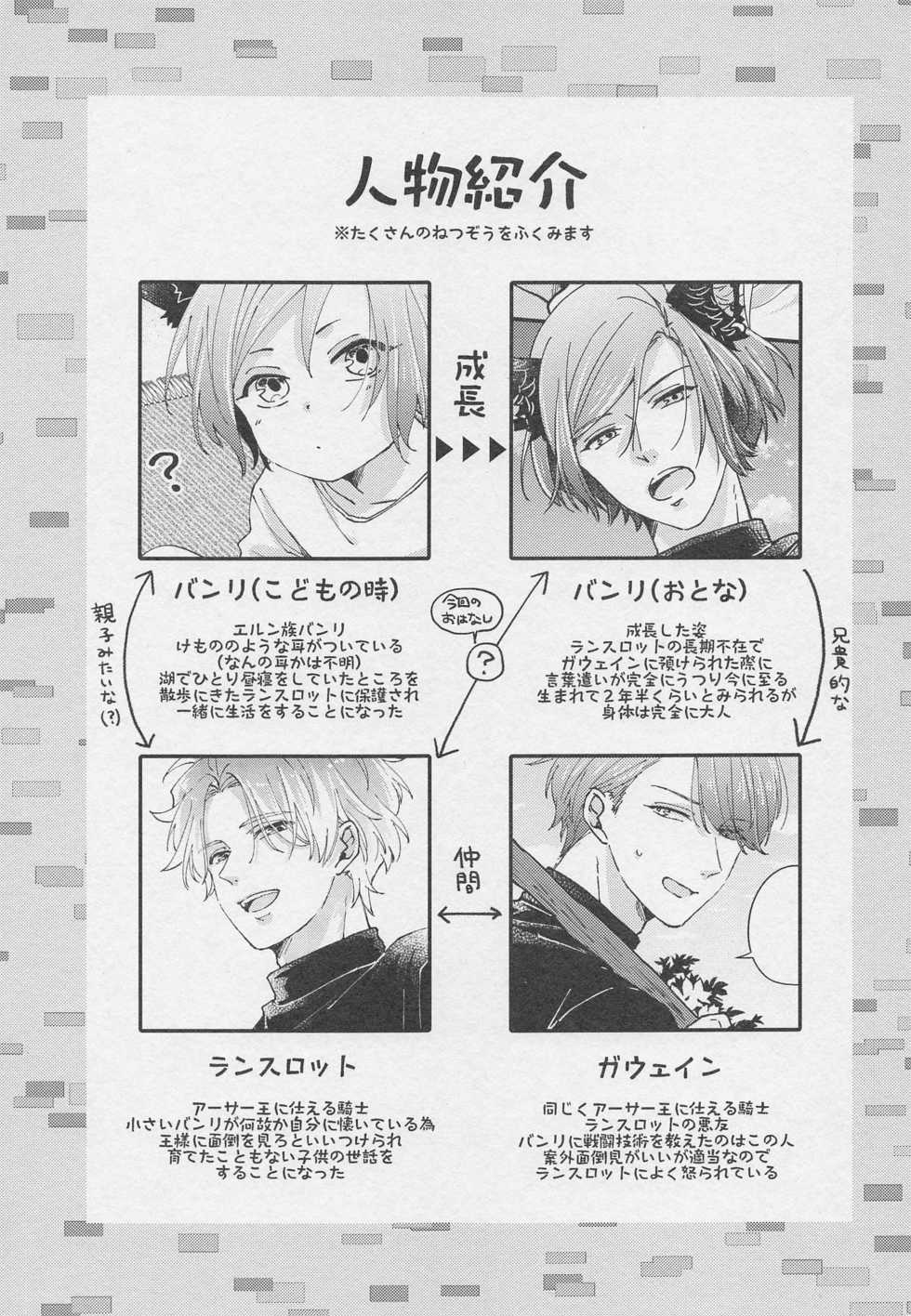 (FULL BLOOM SEASON 16) [drop. (Chiyan)] Lancelot ga Kemomimi no Kodomo o hirotta Hanashi 2 (A3!) - Page 2