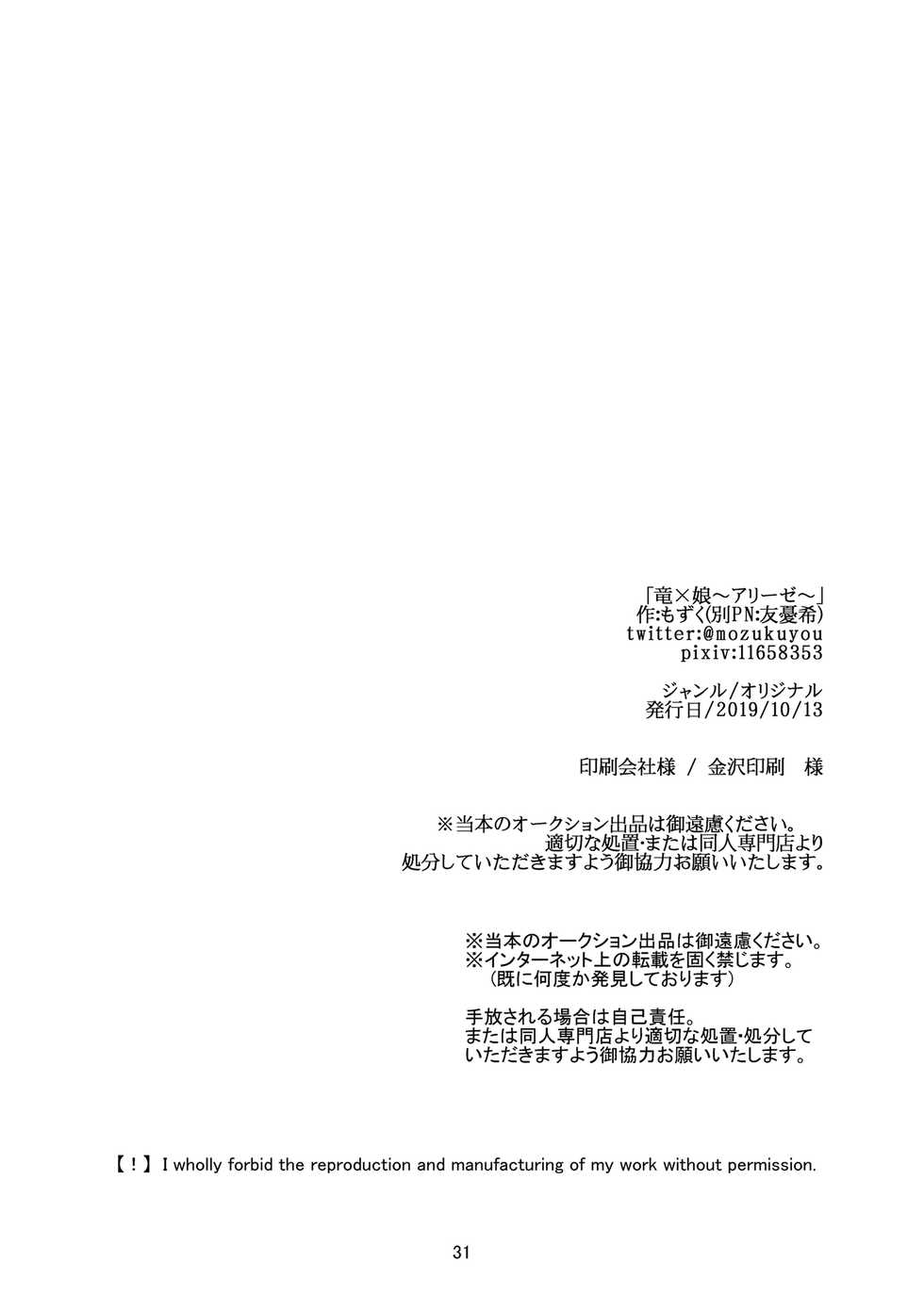 [Aburi Paseri (Mozuku)] Ryuu x Musume ~Alize~ [English] [Kinsei Translations] [Digital] - Page 32