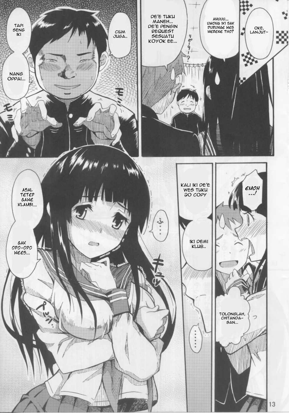 (C82) [SKlabel (SKpresents)] Chitanda Eru no Sainan | Nasib Malang Chitanda Eru (Hyouka) [Javanese] [Gagak_Ireng] - Page 12