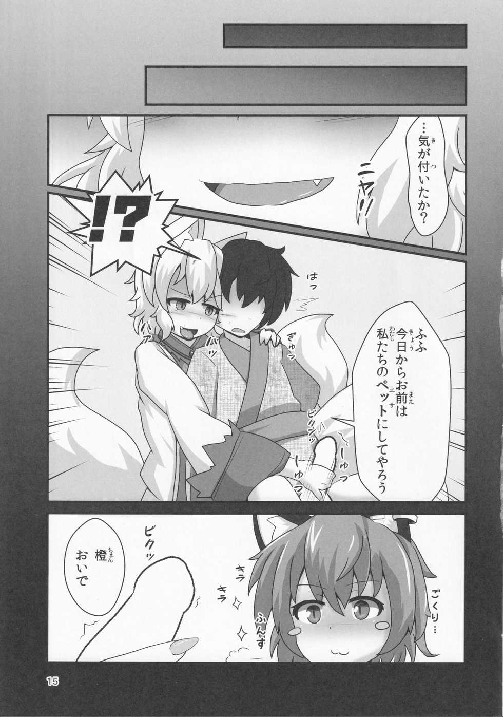 (Reitaisai 15) [Kokage no Shippo (Kokage)] Ura Gensoukyou Engi -Shikigami Hen- (Touhou Project) - Page 14