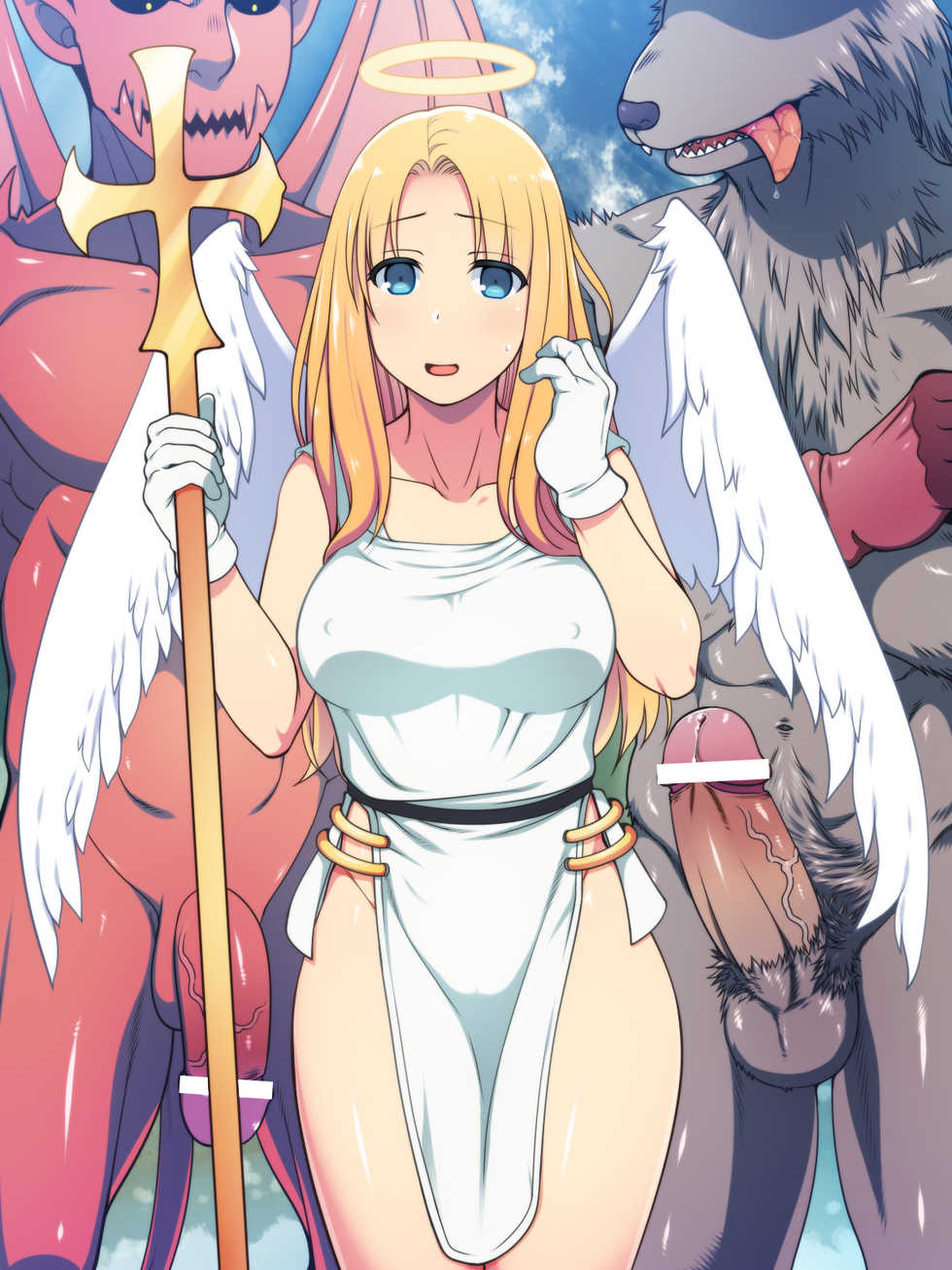 [Ofuro Souji ni Pikarin] Angel, Yami Zokusei Chinpo de Nakadashi sarete Datenshi ni (Densetsu no Ogre Battle) - Page 9