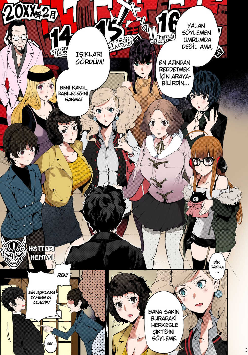 (C96) [Oppai Baibai (Azukiko)] Hattoubun no Persona (Persona 5) [Turkish] [Hattori Hentai] [Colorized] - Page 4
