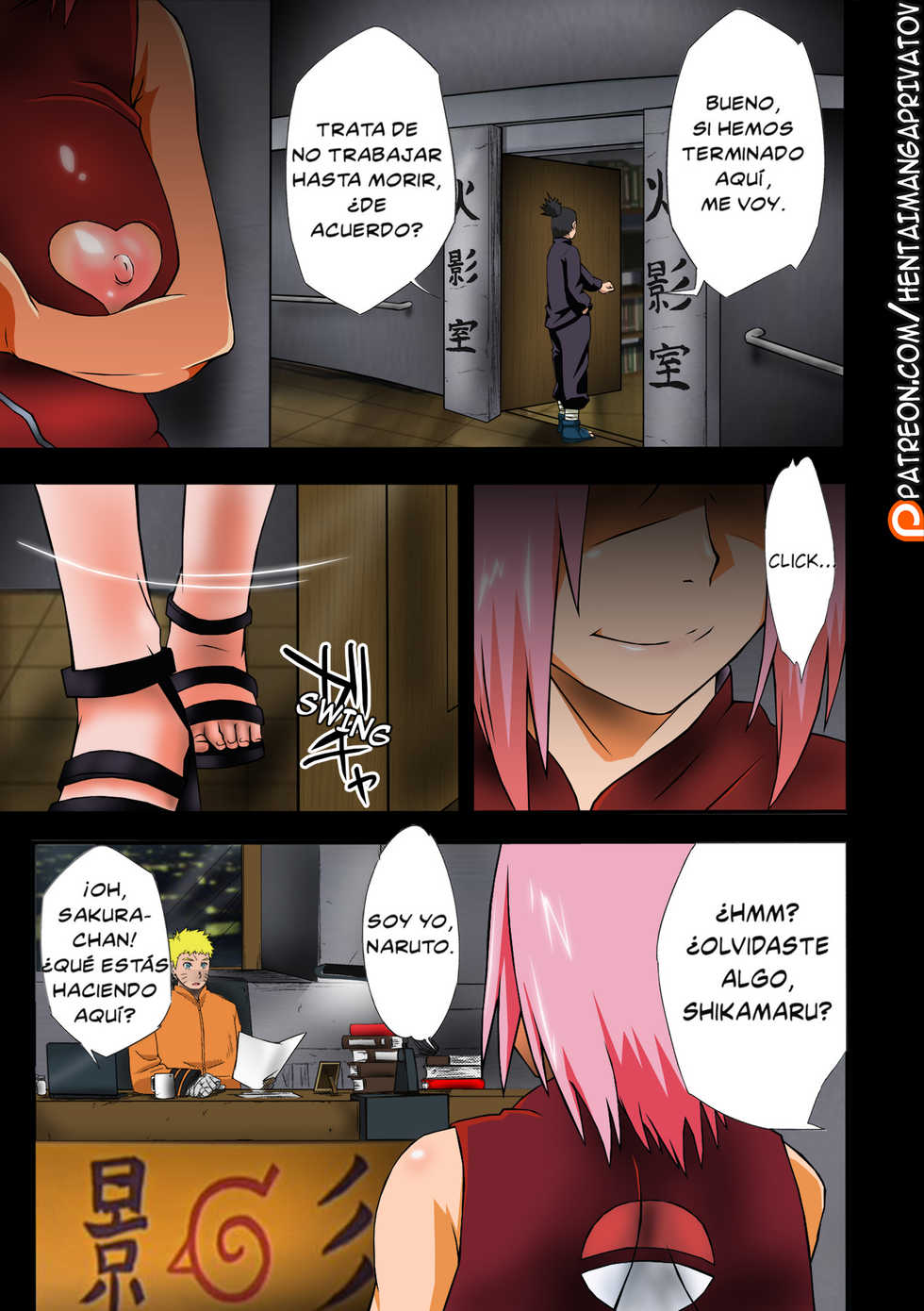 (C89) [Karakishi Youhei-dan Shinga (Sahara Wataru)] Konoha-don Aigake (Boruto) [Spanish] [BloodHunter] [Colorized] - Page 2