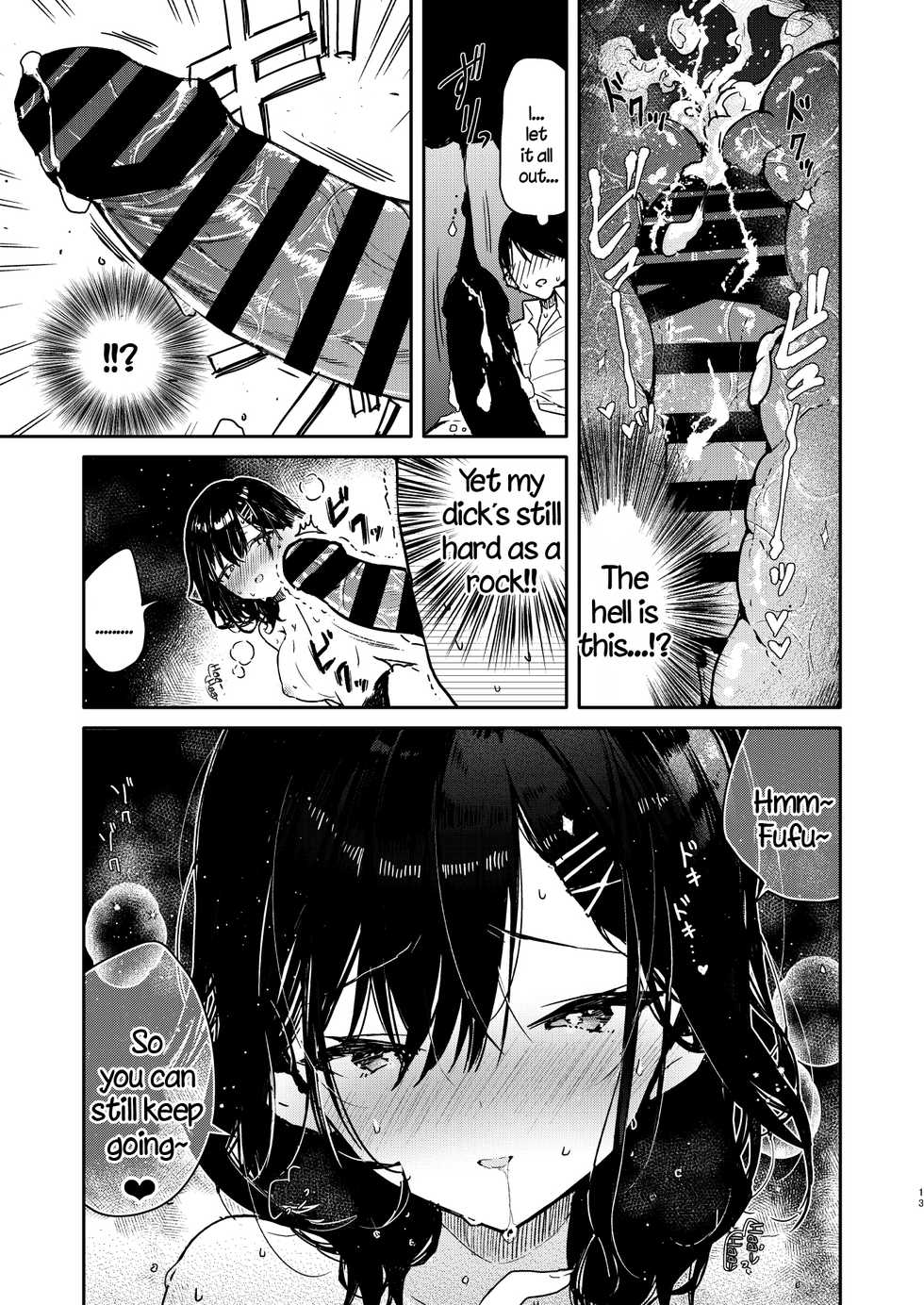 [Mutou Koucha] Seiyoku Tsuyome na Kanojo to Kinyoku Kaikin Renzoku Shasei Ecchi [English] [Digital] - Page 13