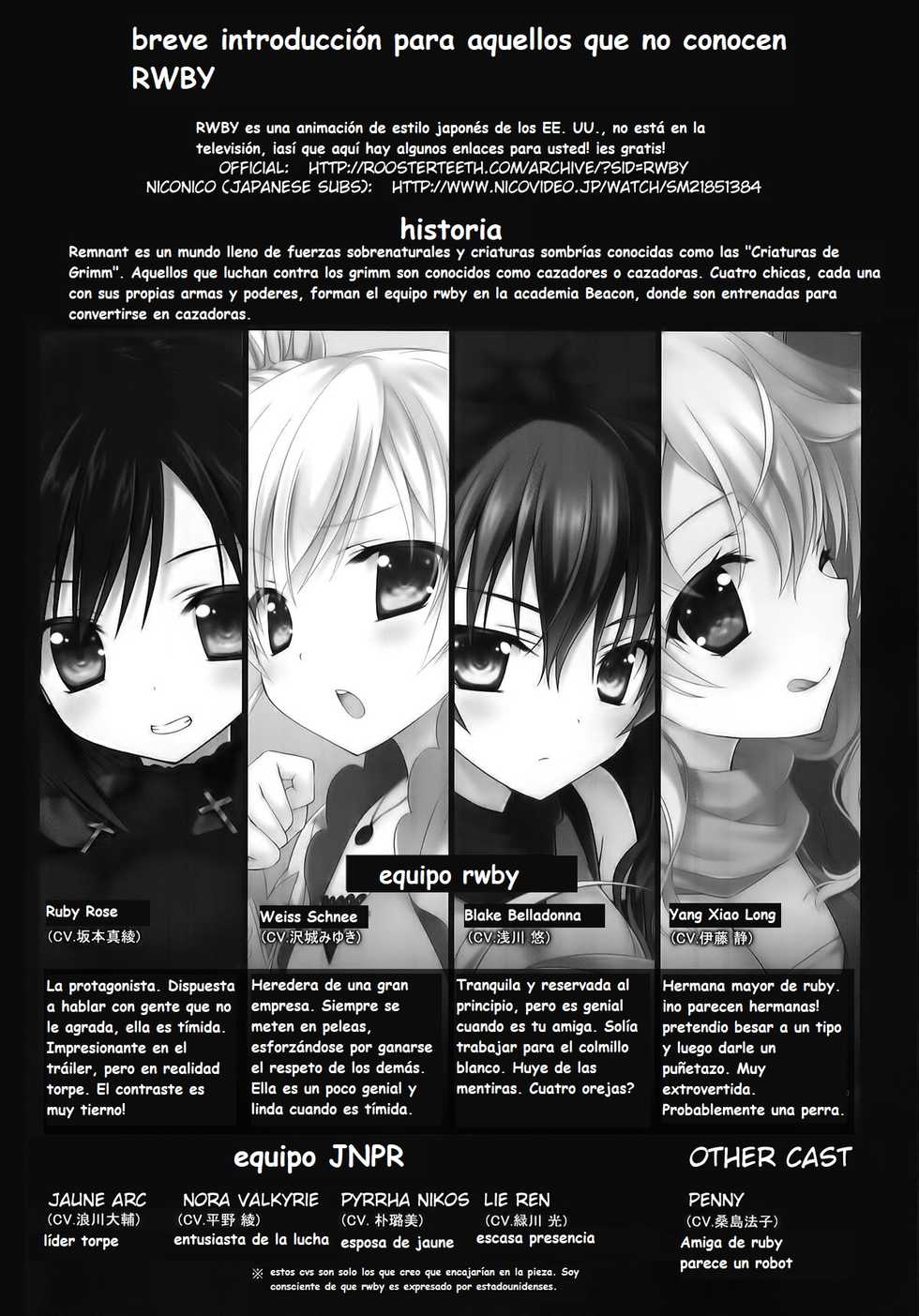 (C85) [Dragon Kitchen (Kanibasami, Sasorigatame)] RWBY MOONLIGHT (RWBY) [Spanish] [Kanaru] - Page 3