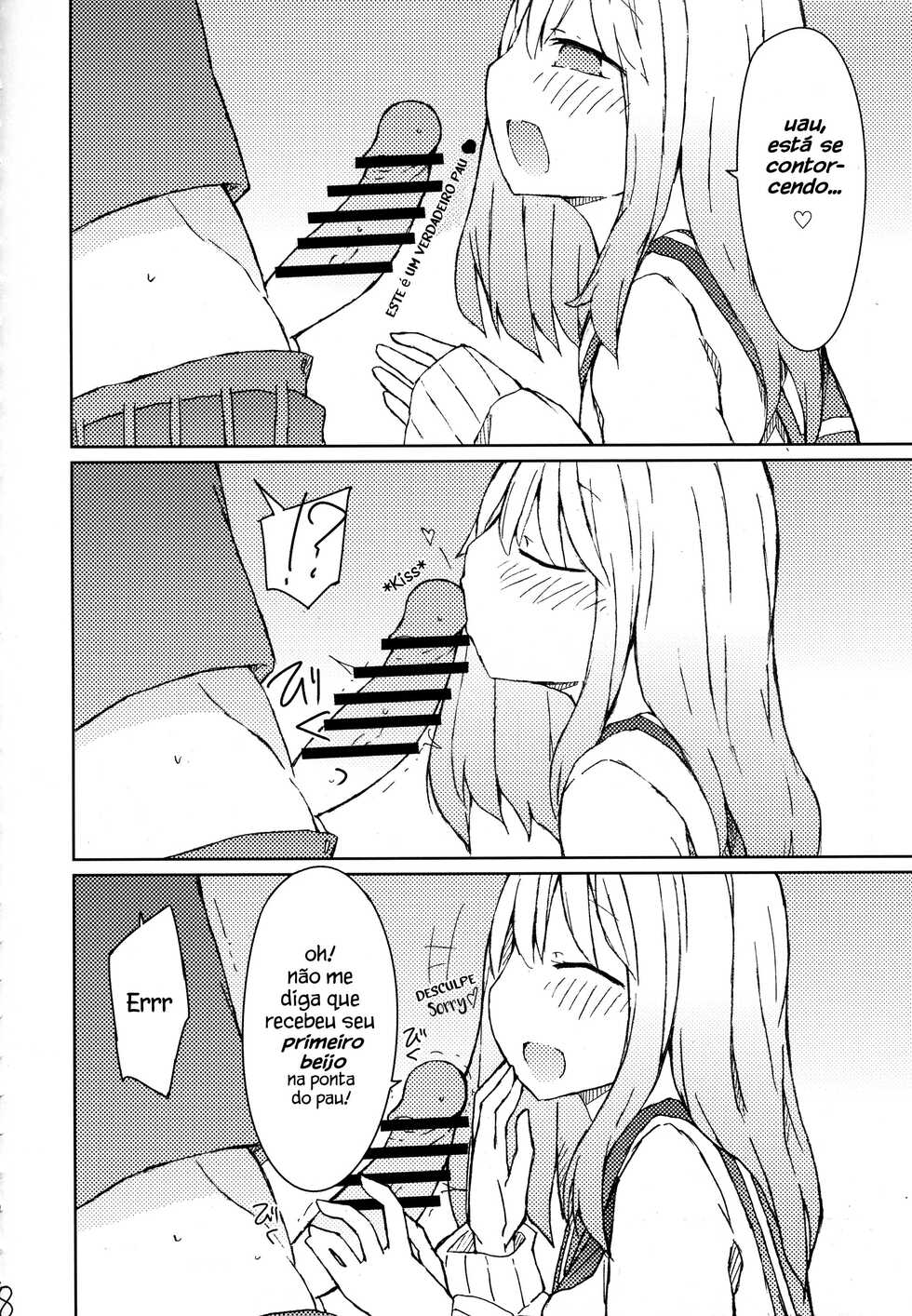 (C89) [Nijiiro Suisho (Nanashiki)] Erohon o Yondetara Kinjo no Onee-san ni Fellatio Sareta Hanashi [Portuguese-BR] [Sammael Macron] - Page 7