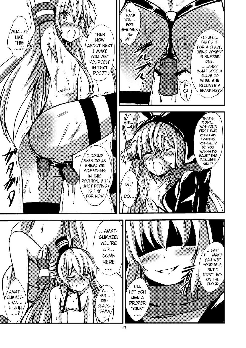 [Aiirosakura (Aikawa Ryou)] Kuubo Wo-Kyuu-chan no Shimakaze Yuri Dorei Choukyou~Senkan Re-Kyuu no Shucchou SM Choukyou Hen~|Standard Carrier Wo-Class Shimakaze's Yuri Slave Training ~Battleship Re-class Official SM Training~ (KanColle) [English] [Pangean] - Page 18