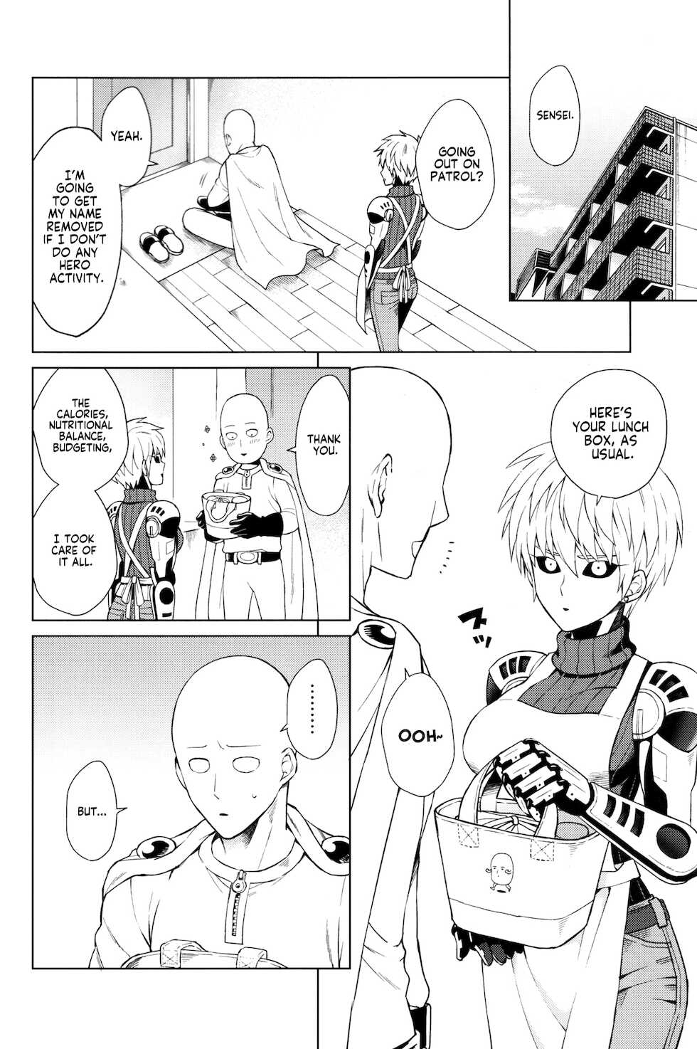 (ONE→HUNDRED 5) [TK-Brand (Nagi Mayuko)] Uchi no Deshi ♀ (19) Yome Sugite Ikiru no ga Tsurai (One Punch Man) [English] [Project Valvrein] - Page 6