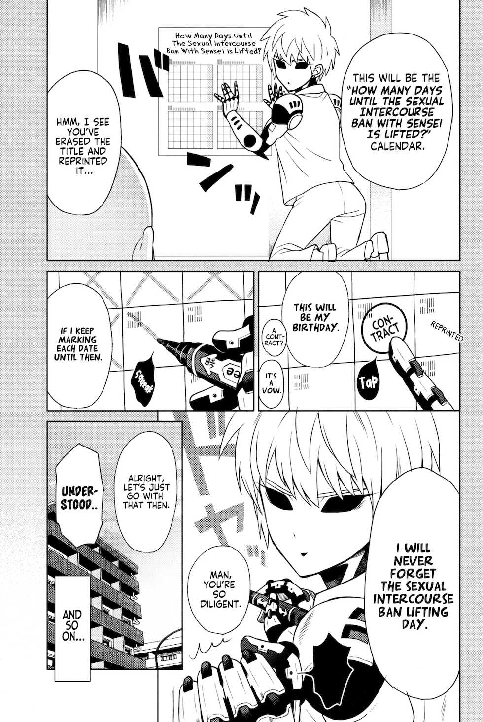 (ONE→HUNDRED 5) [TK-Brand (Nagi Mayuko)] Uchi no Deshi ♀ (19) Yome Sugite Ikiru no ga Tsurai (One Punch Man) [English] [Project Valvrein] - Page 15