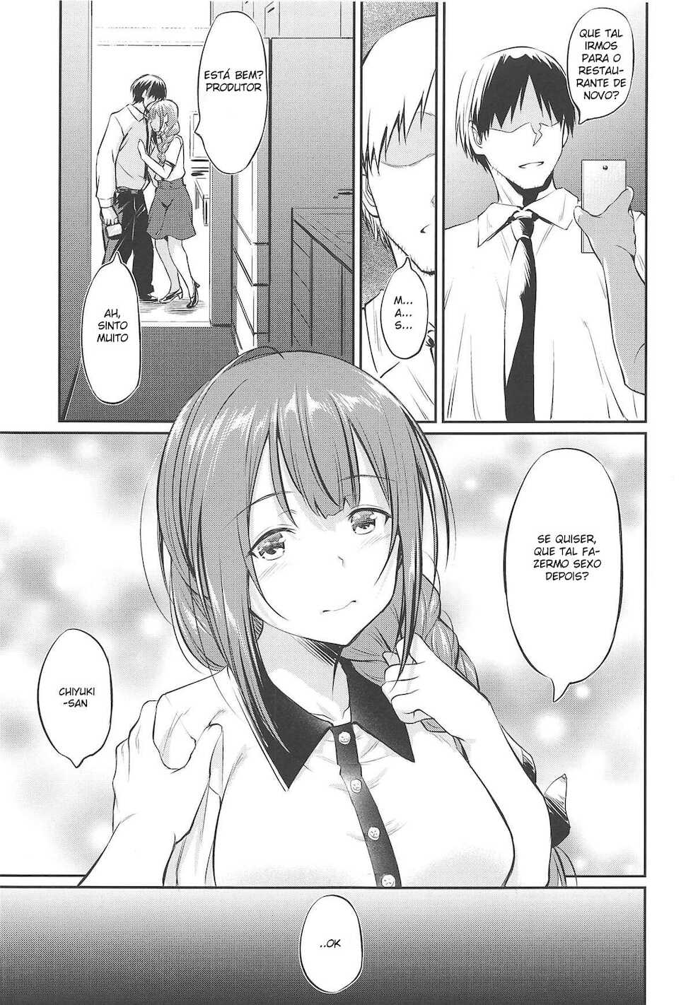(COMIC1☆16) [AERODOG (inu)] Chiyuki-san no Saimin Appli | Aplicativo de hipnose da Chiyuki (THE iDOLM@STER: Shiny Colors) [Portuguese-BR] [DiegoVPR] - Page 6