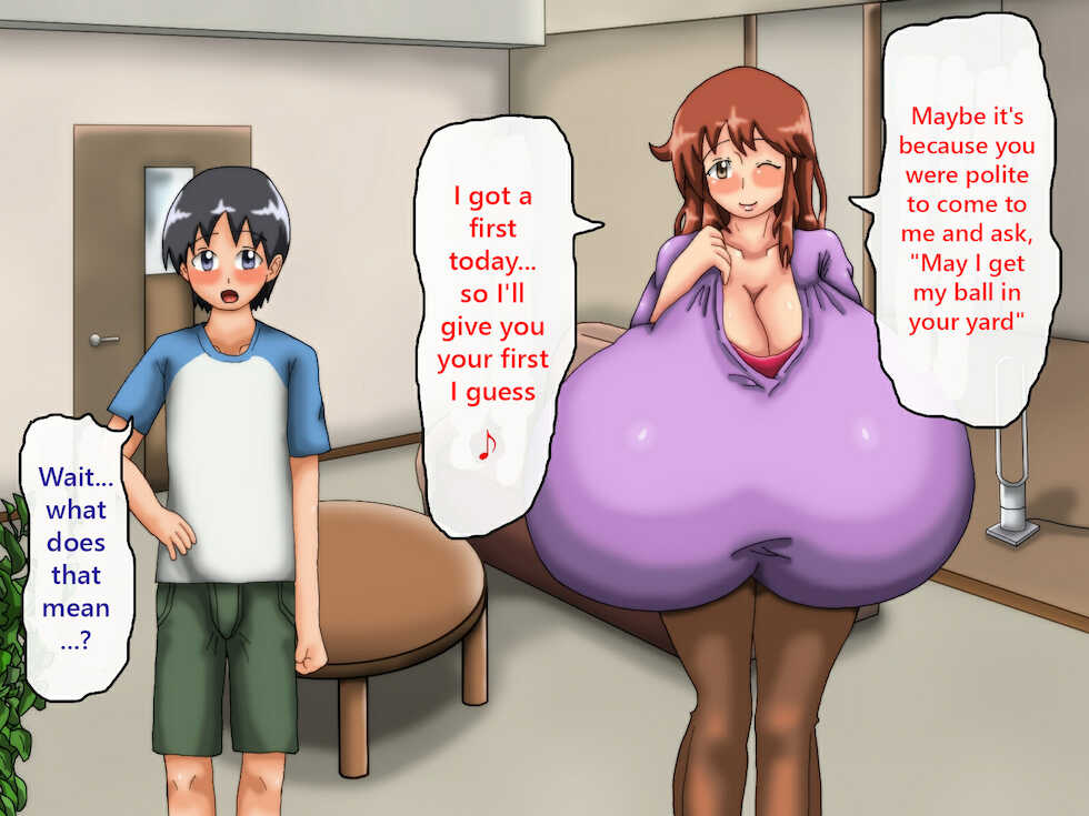 [Kakkuu Mogura] Itsumo Boku ga Yakyuu o Shite iru Kouen Yoko no Hiroi Ie ni Hitori de Sunde iru Chounyuu Onee-san to Nakayoku naru Hanashi | The Story of Becoming Friends with the Chounyuu Sister Who Lives Alone Next to the Park [English] - Page 35