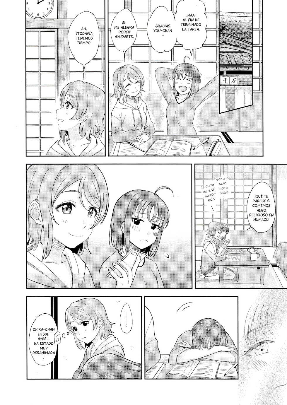 (C95) [Mushiyaki!! (Kanbayashi Makoto)] Hold me tight (Love Live! Sunshine!!) [Spanish] - Page 9