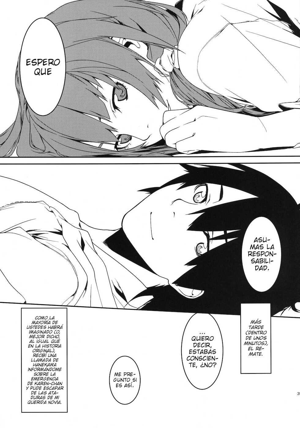 (C82) [MARCH (Minakuchi Takashi)] Dai ichi wa no are | Lo del primer capítulo (Bakemonogatari) [Spanish] - Page 39