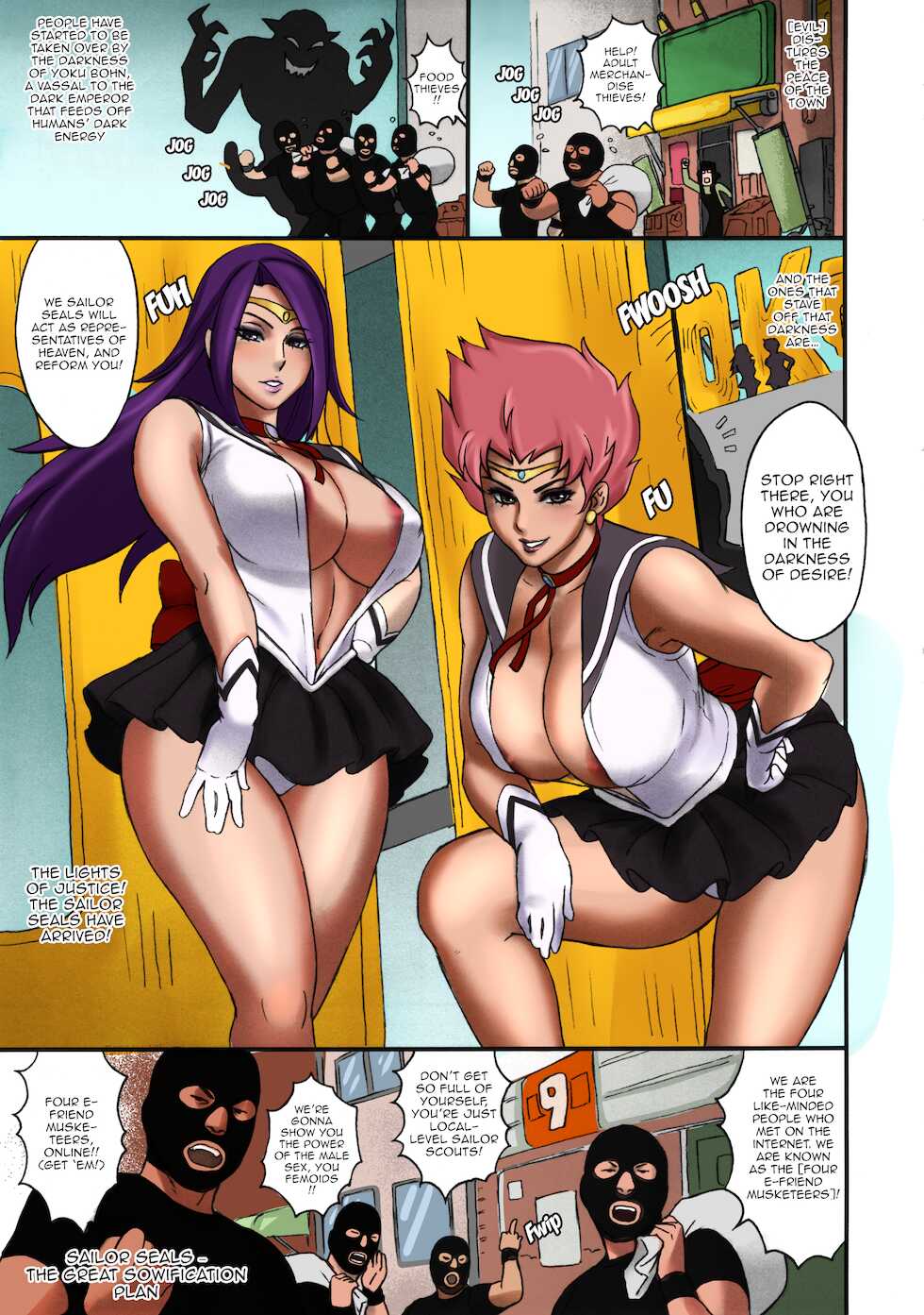 (C86) [Niku Ringo (Kakugari Kyoudai)] NIPPON SAILOR SEALS (Bishoujo Senshi Sailor Moon) [English] [EL JEFE Hentai Truck] [Colorized] [Decensored] - Page 4