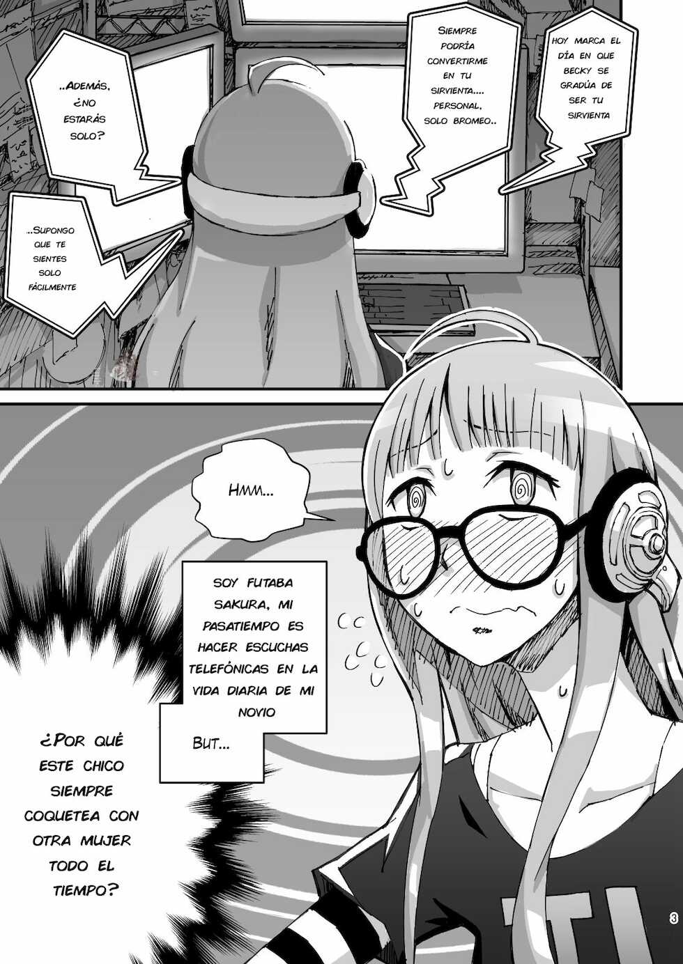 (C91) [Tomato Namaashi (Satou Iori)] Moshi Sakura Futaba-chan ga Touchou Onanie Shiteru no ga Kareshi ni Baretara? (Persona 5) [Spanish] [Incomplete] - Page 2