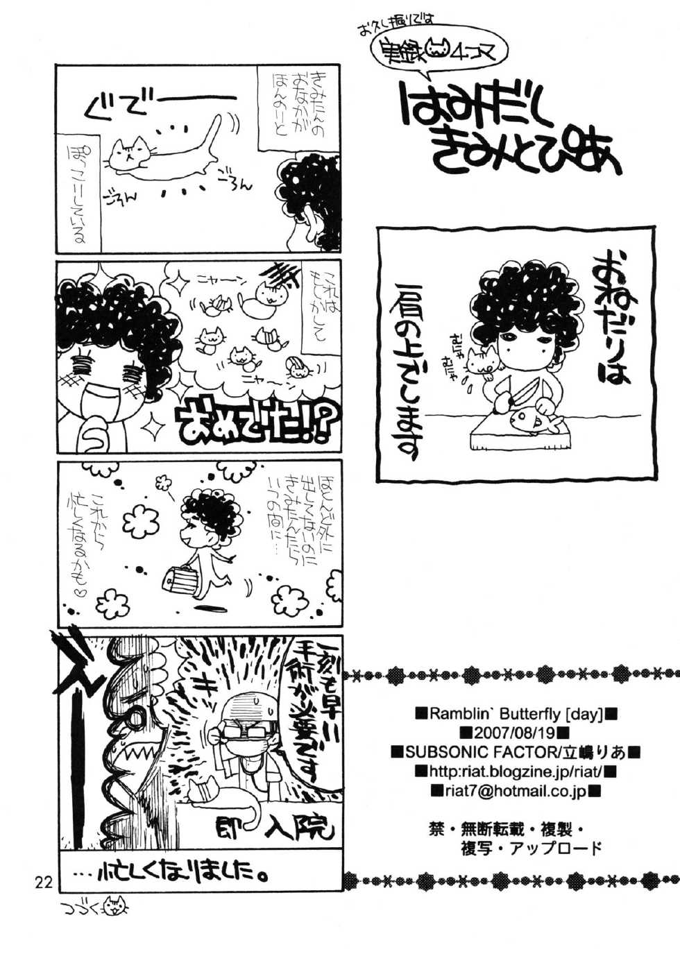 (C72) [Subsonic Factor (Tajima Ria)] Ramblin' Butterfly [day] (BLEACH) - Page 21