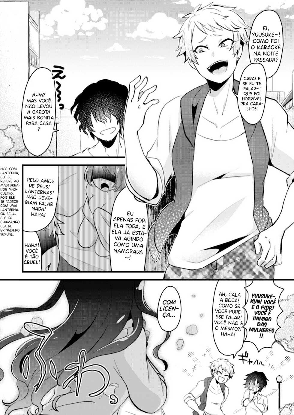 [Yamamoto Manami] Otokonoko VS Yarichin ~Yarisute Shippai! Mesuinu Choukyou Taikyuusen!?~ [Portuguese] - Page 3