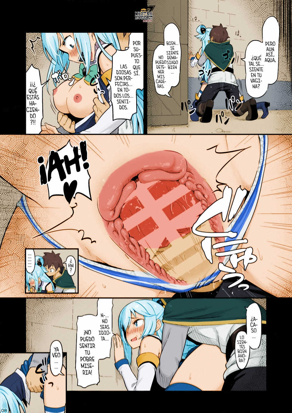 [Pirokobo (Piro)] Damegami-sama wa Nomisugi ni Gochuui o! (Kono Subarashii Sekai ni Syukufuku o!) [Spanish] [Mister Nugget] [Colorized] [Digital] - Page 9
