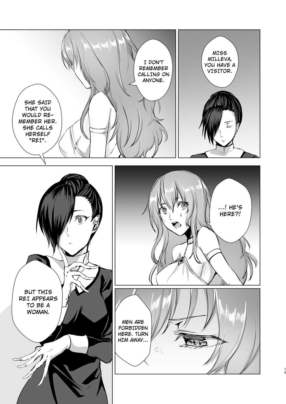 [Yugen no Suda (Mugen no Sudadokei)] Gekkoutou no Yume - Nyotaika Douwa ~Danshi Kinsei no Tou~ [English] - Page 13