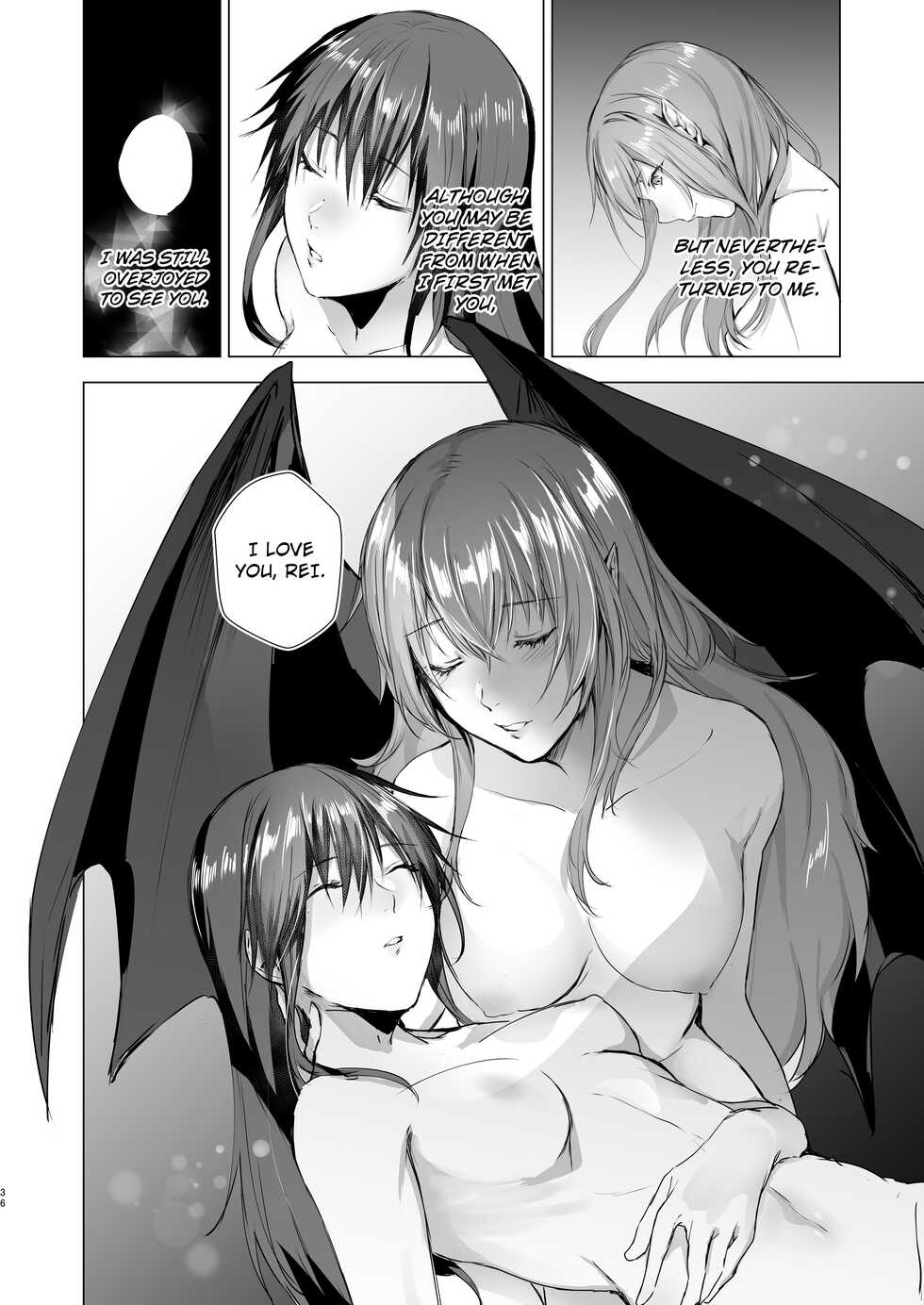 [Yugen no Suda (Mugen no Sudadokei)] Gekkoutou no Yume - Nyotaika Douwa ~Danshi Kinsei no Tou~ [English] - Page 36