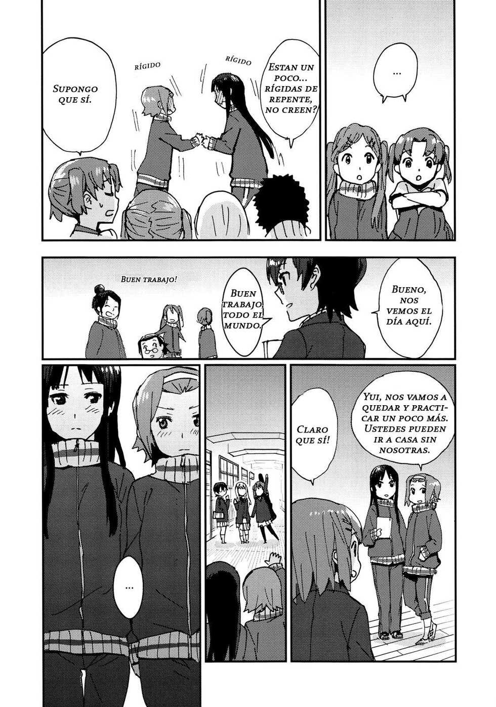 (C87) [Super Sentou, The Shakya (Fukutarou, Oke)] Otona no RitsuMio Hangyaku Hen | MioRitsu for Adults - Rebellion Story (K-ON!)  [Spanish] [Kallen no Fansub] - Page 5