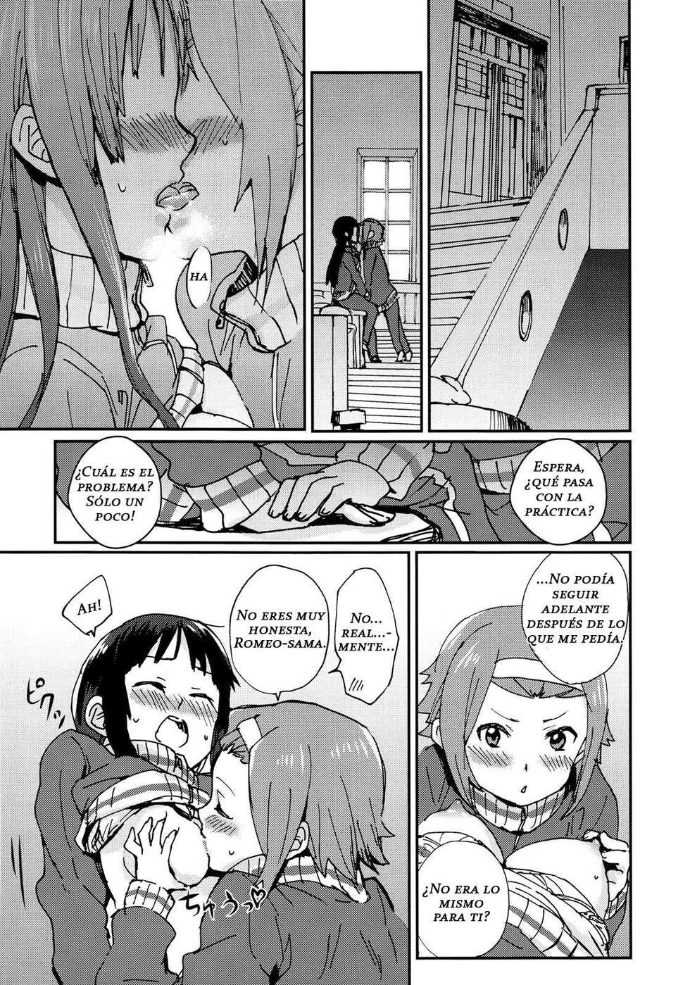 (C87) [Super Sentou, The Shakya (Fukutarou, Oke)] Otona no RitsuMio Hangyaku Hen | MioRitsu for Adults - Rebellion Story (K-ON!)  [Spanish] [Kallen no Fansub] - Page 6