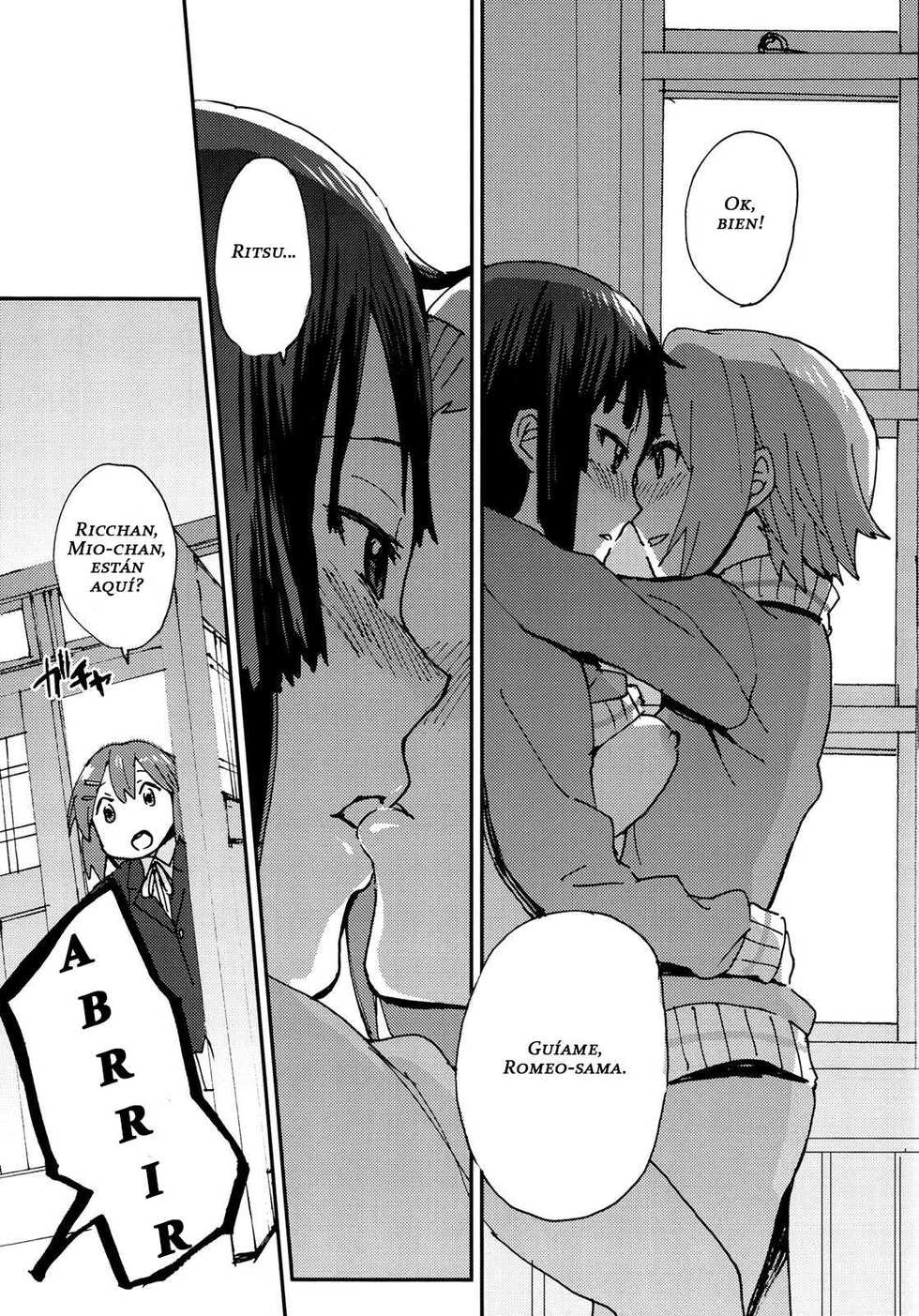 (C87) [Super Sentou, The Shakya (Fukutarou, Oke)] Otona no RitsuMio Hangyaku Hen | MioRitsu for Adults - Rebellion Story (K-ON!)  [Spanish] [Kallen no Fansub] - Page 8