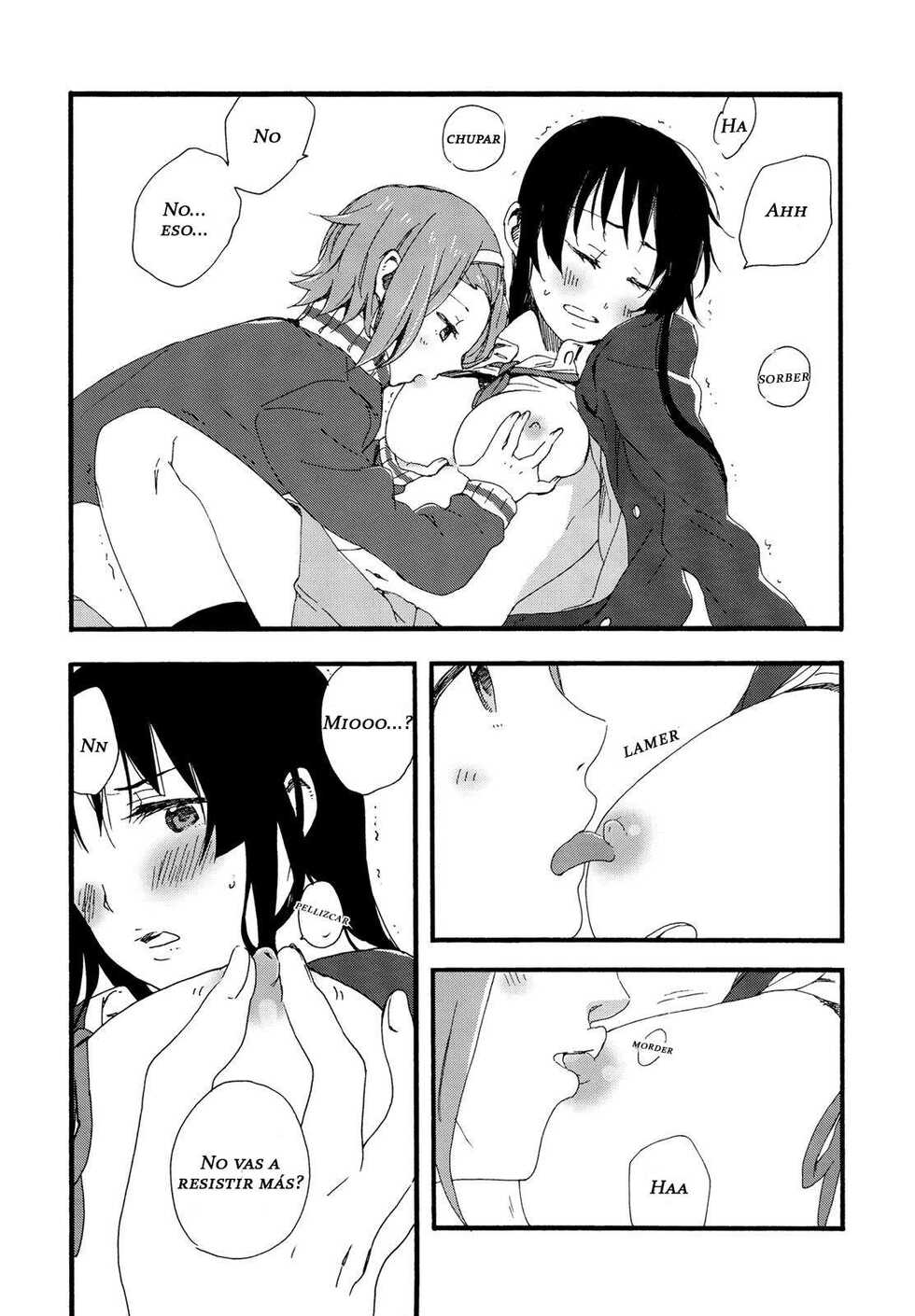 (C87) [Super Sentou, The Shakya (Fukutarou, Oke)] Otona no RitsuMio Hangyaku Hen | MioRitsu for Adults - Rebellion Story (K-ON!)  [Spanish] [Kallen no Fansub] - Page 29