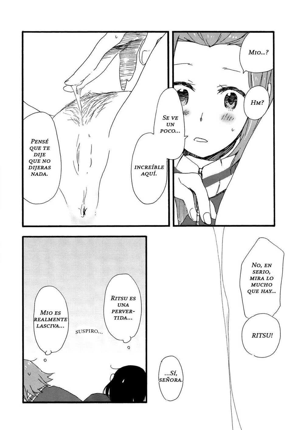 (C87) [Super Sentou, The Shakya (Fukutarou, Oke)] Otona no RitsuMio Hangyaku Hen | MioRitsu for Adults - Rebellion Story (K-ON!)  [Spanish] [Kallen no Fansub] - Page 33