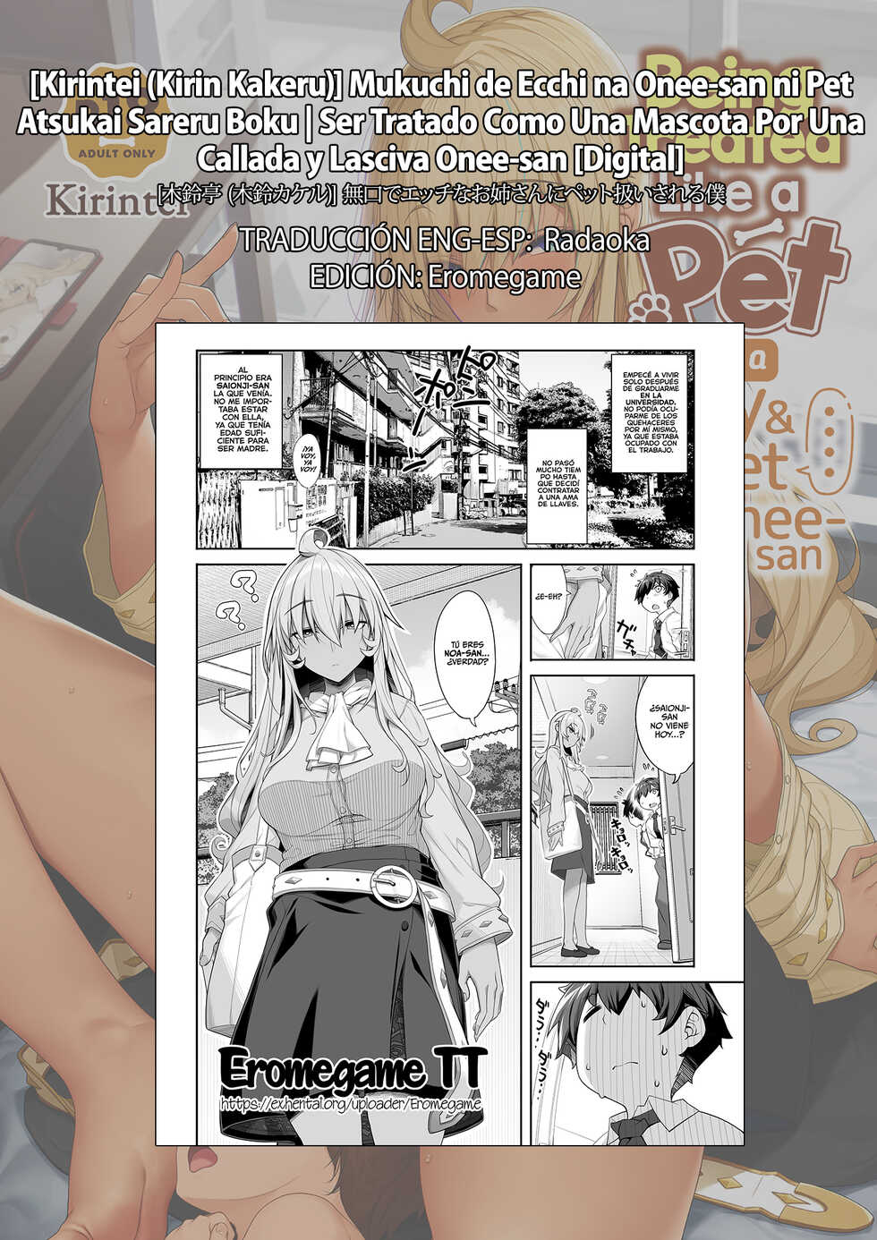 [Kirintei (Kirin Kakeru)] Mukuchi de Ecchi na Onee-san ni Pet Atsukai Sareru Boku | Ser Tratado Como Una Mascota Por Una Callada y Lasciva Onee-san [Spanish] [EromegameTT y Radaoka] [Digital] - Page 27