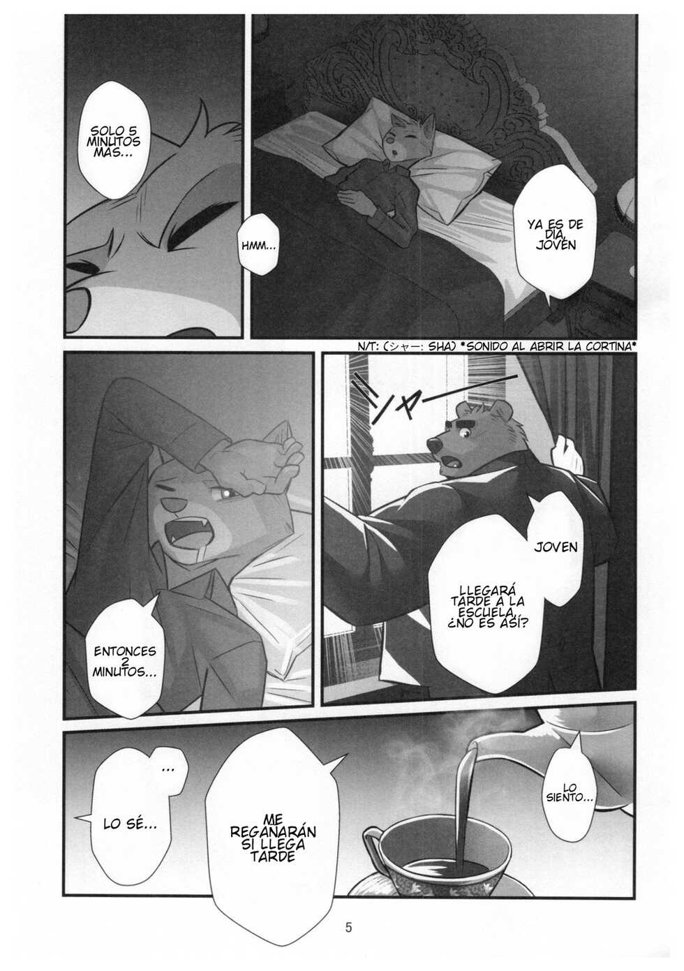 (Kansai! Kemoket 6) [Yuutopia (Oaks)] Kuma Shitsuji Alfred [Spanish] - Page 4