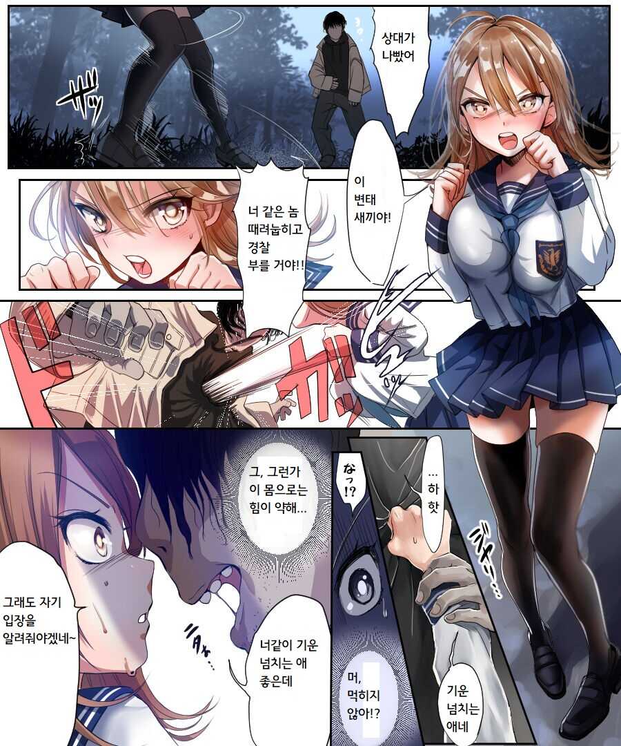 [Amuai Okashi Seisakusho (Shouya Iro, Seto Kouhei)] Yararetara Otoko ni Modorenaku Naru TS Musume ga Rape Ma ni Osowarete, Shojo o Mamorou to Hisshi ni Kobikobi Suru Ohanashi | 범해지면 남자로 돌아갈 수 없게 되는 TS녀가 강간마에게 습격당해, 처녀를 지키려고 필사적으로 아첨하는 이야기 [Korean] - Page 9