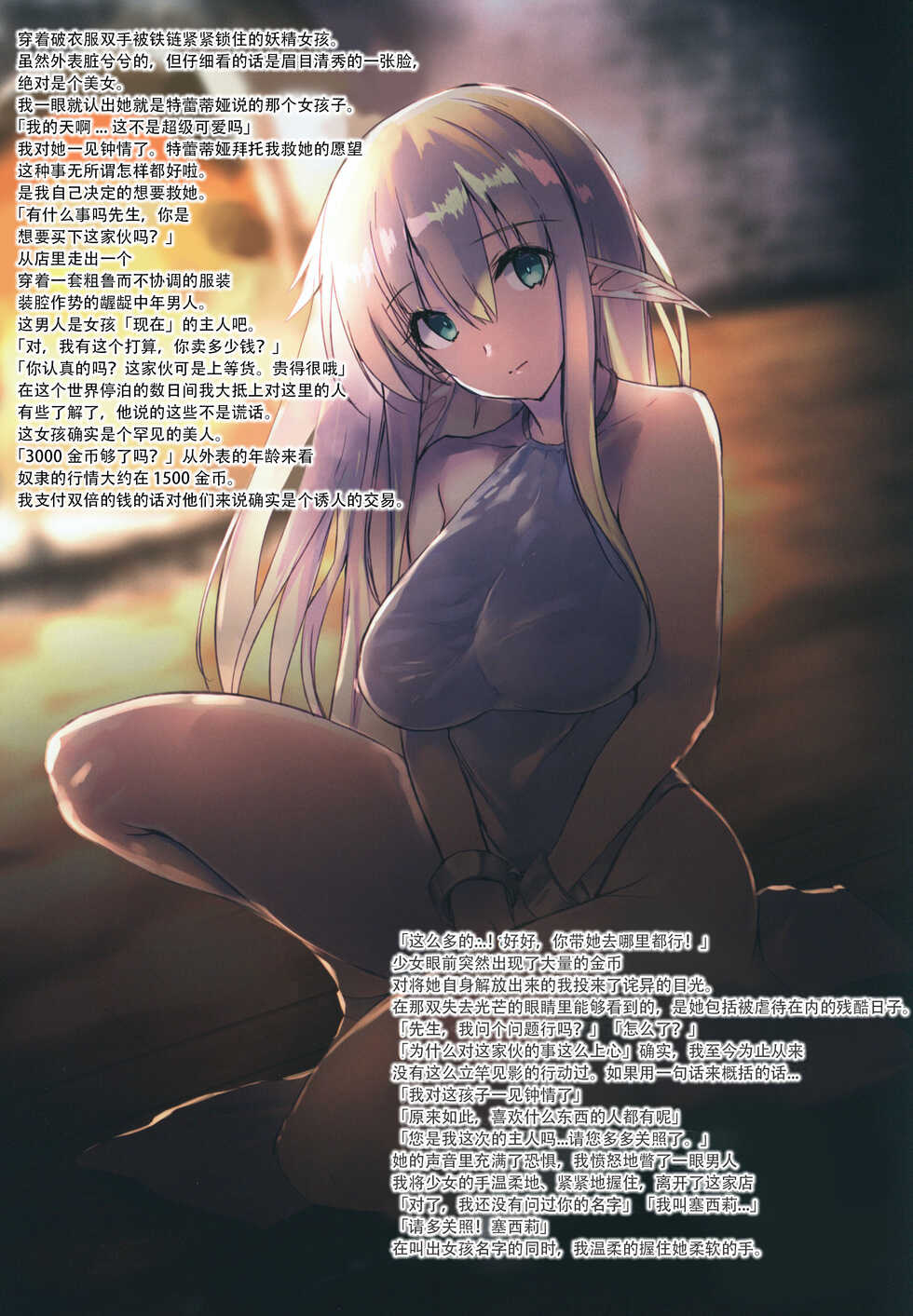 (COMITIA127) [Kansen Shoujo (Noto Kurumi)] Dorei Elf to Sugosu Isekai Shinkon Seikatsu | 和奴隶妖精一起度过的异世界新婚生活 [Chinese] [逃亡者×真不可视汉化组] - Page 3