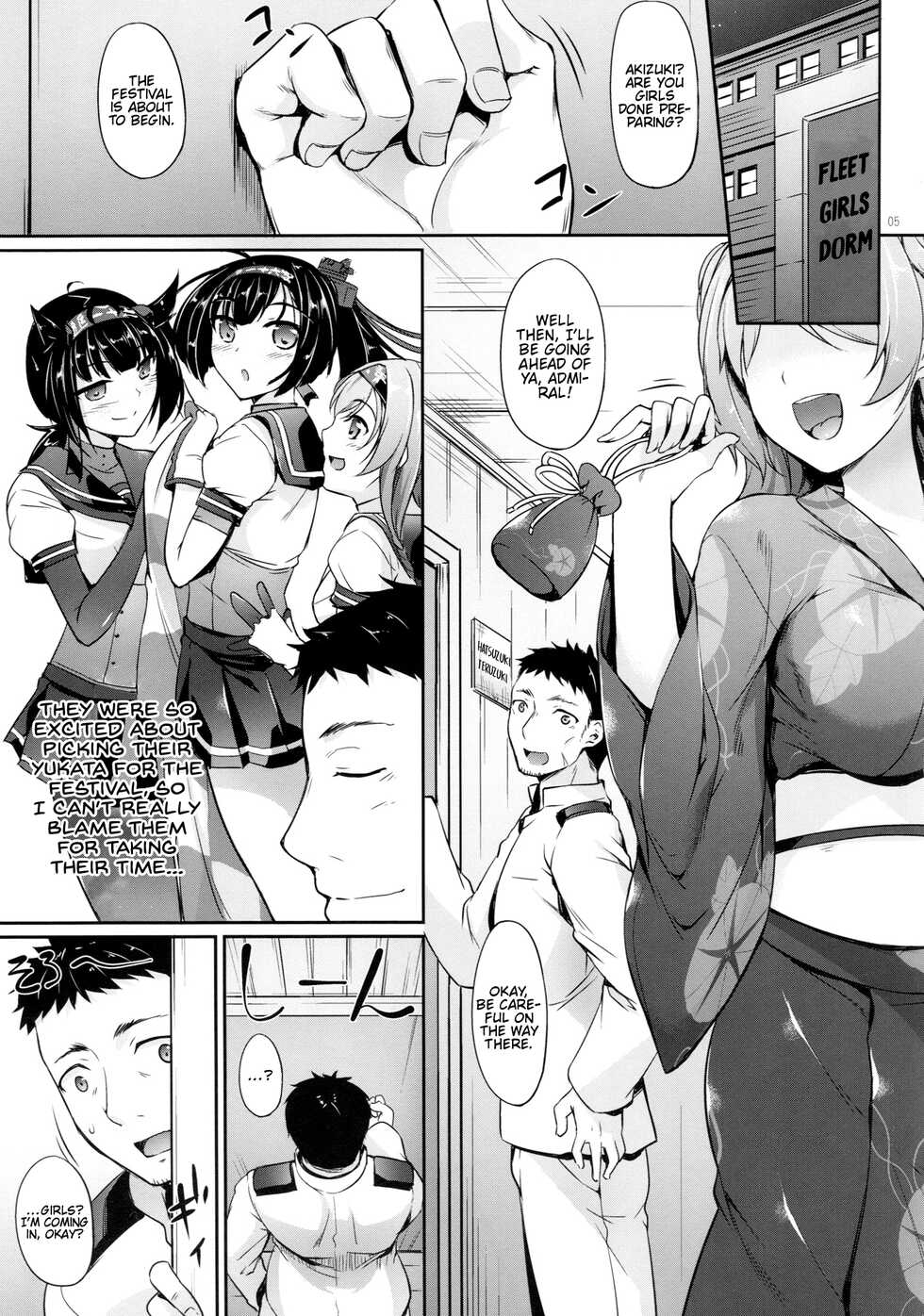 (C91) [In The Sky (Nakano Sora)] Akizuki-gata wa Sukebe Body Ni | The Akizuki-Class Have Lewd Bodies II (Kantai Collection -KanColle-) [English] [FMLTranslations] - Page 4