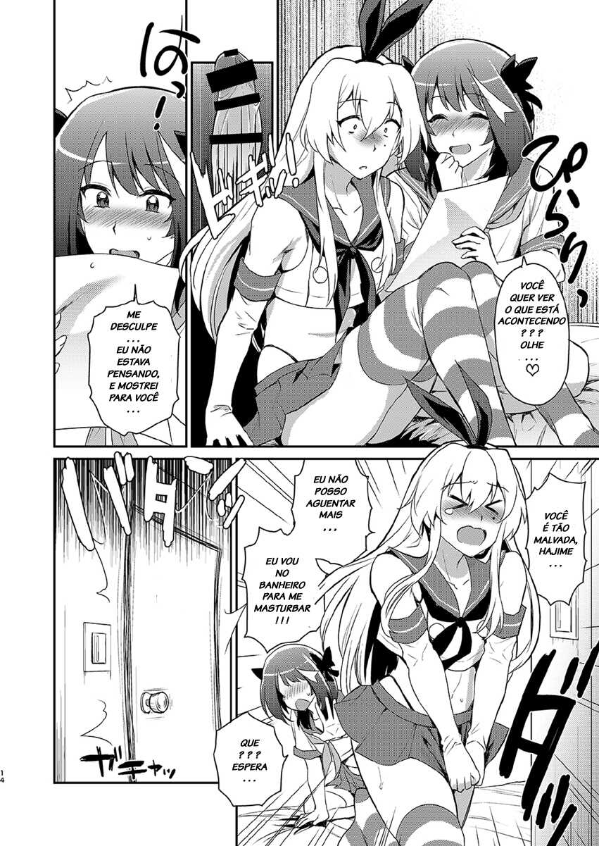 [Kitsune (Tachikawa Negoro)] Otokonoko Sakka ga Genkou Gasshuku o Kaisai Shitara! (Kantai Collection -KanColle-) [Portuguese-BR] [Digital] - Page 13