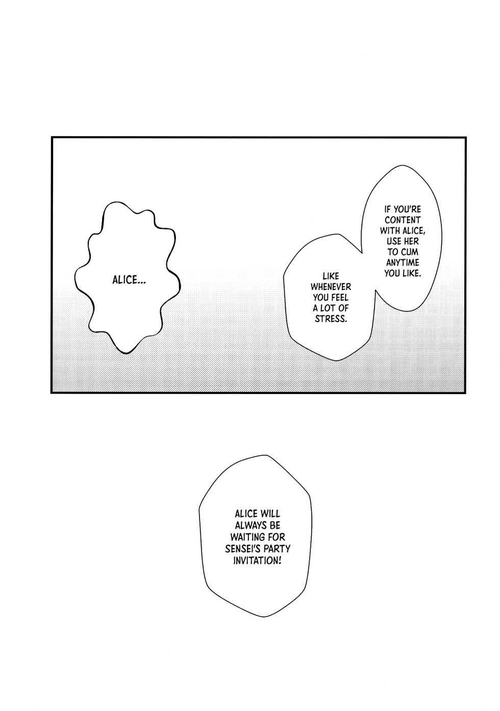 (C99) [Fatima Cigarette (Daki Makura)] Sensei no Aka-chan Milk wa Alice no Jinkou Shikyuu de Atatamemasu! | Teacher's Baby Milk Is Warming Alice's Artificial Uterus! (Blue Archive) [English] [Panatical] - Page 10