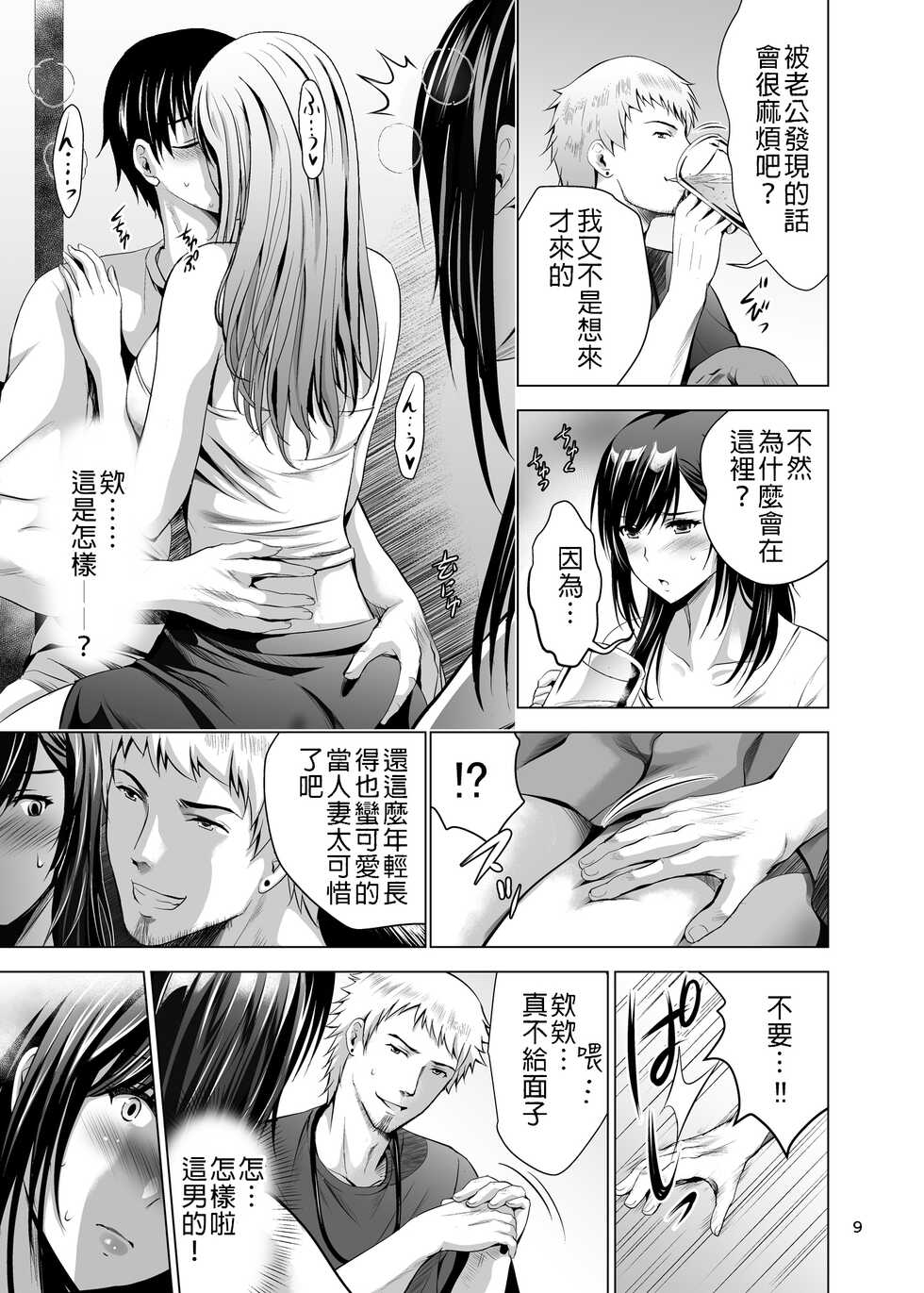 [Studio BIG-X (Arino Hiroshi)] Moto Gal Wakazuma ga Yarikon ni Sanka Shita Ken | 前太妹年輕人妻不小心參加了肉體聯誼記 [Chinese] [禁漫漢化組] [Digital] - Page 9